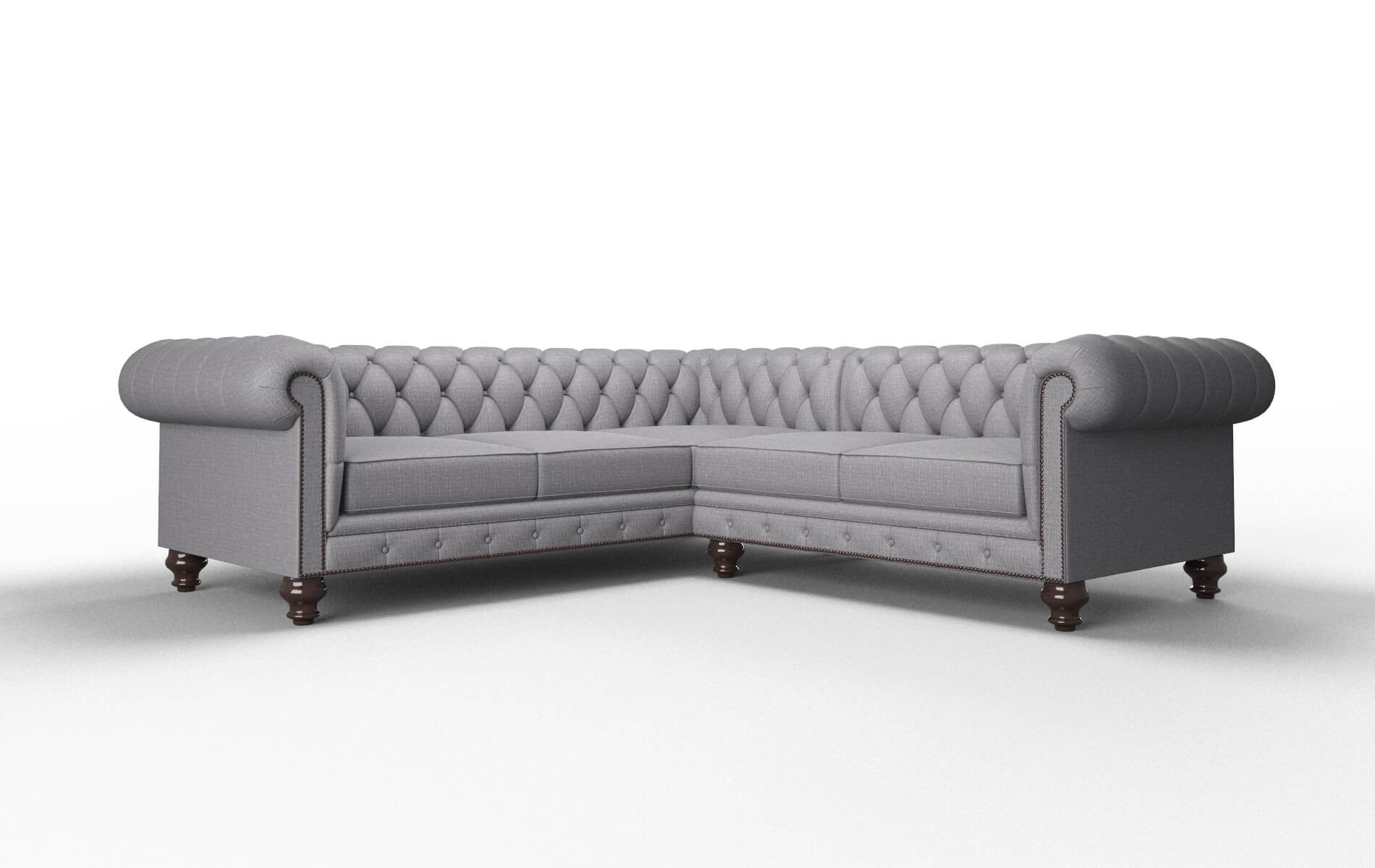 Bordeaux Insight Denim Sectional espresso legs 1