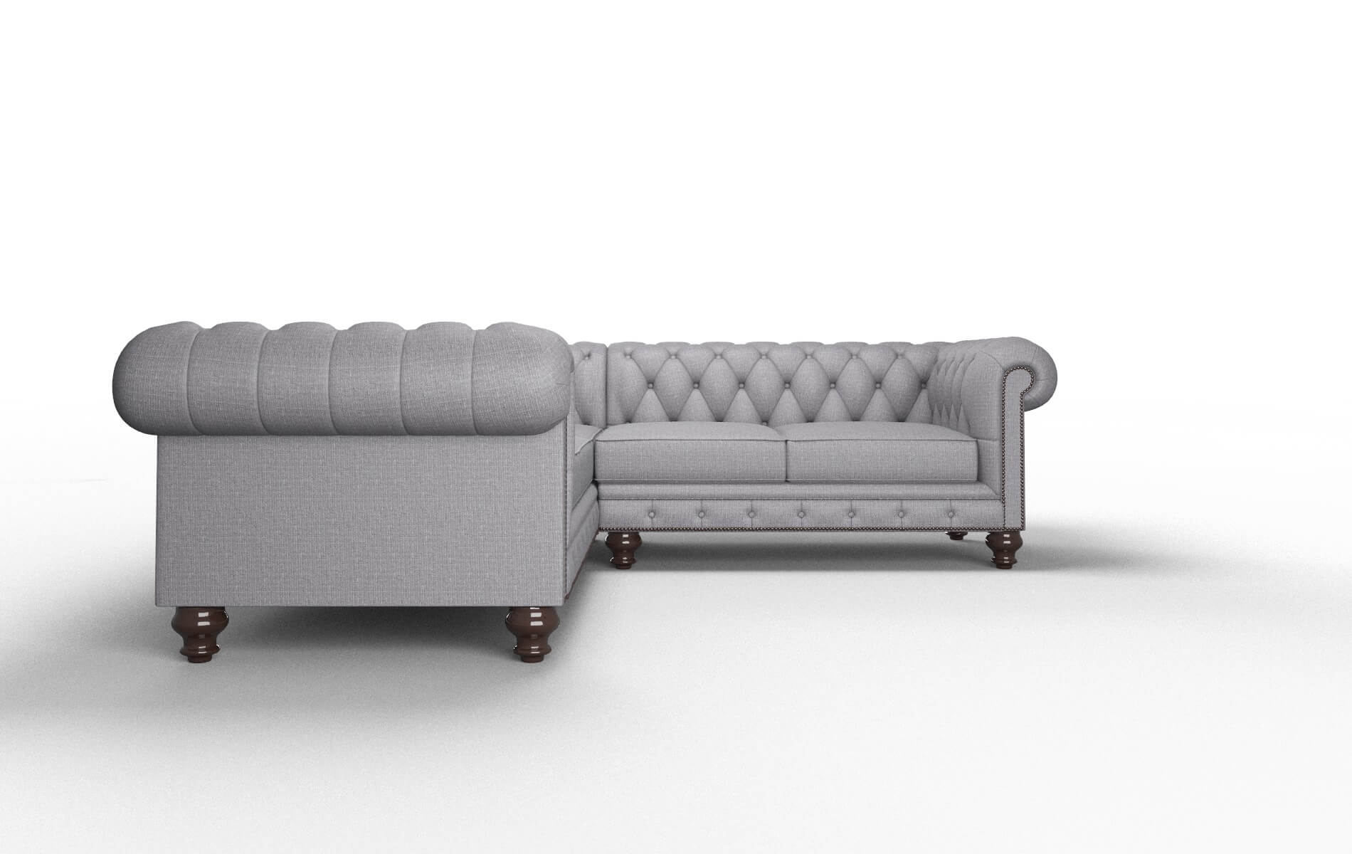 Bordeaux Insight Denim Sectional espresso legs 2