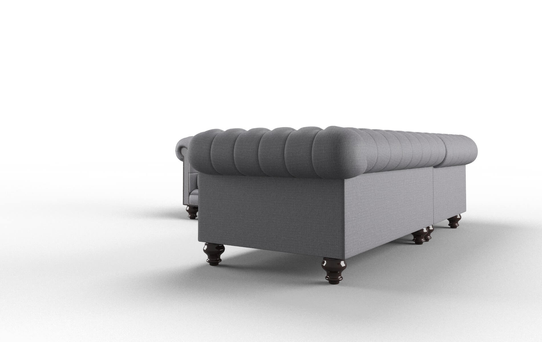 Bordeaux Insight Denim Sectional espresso legs 4