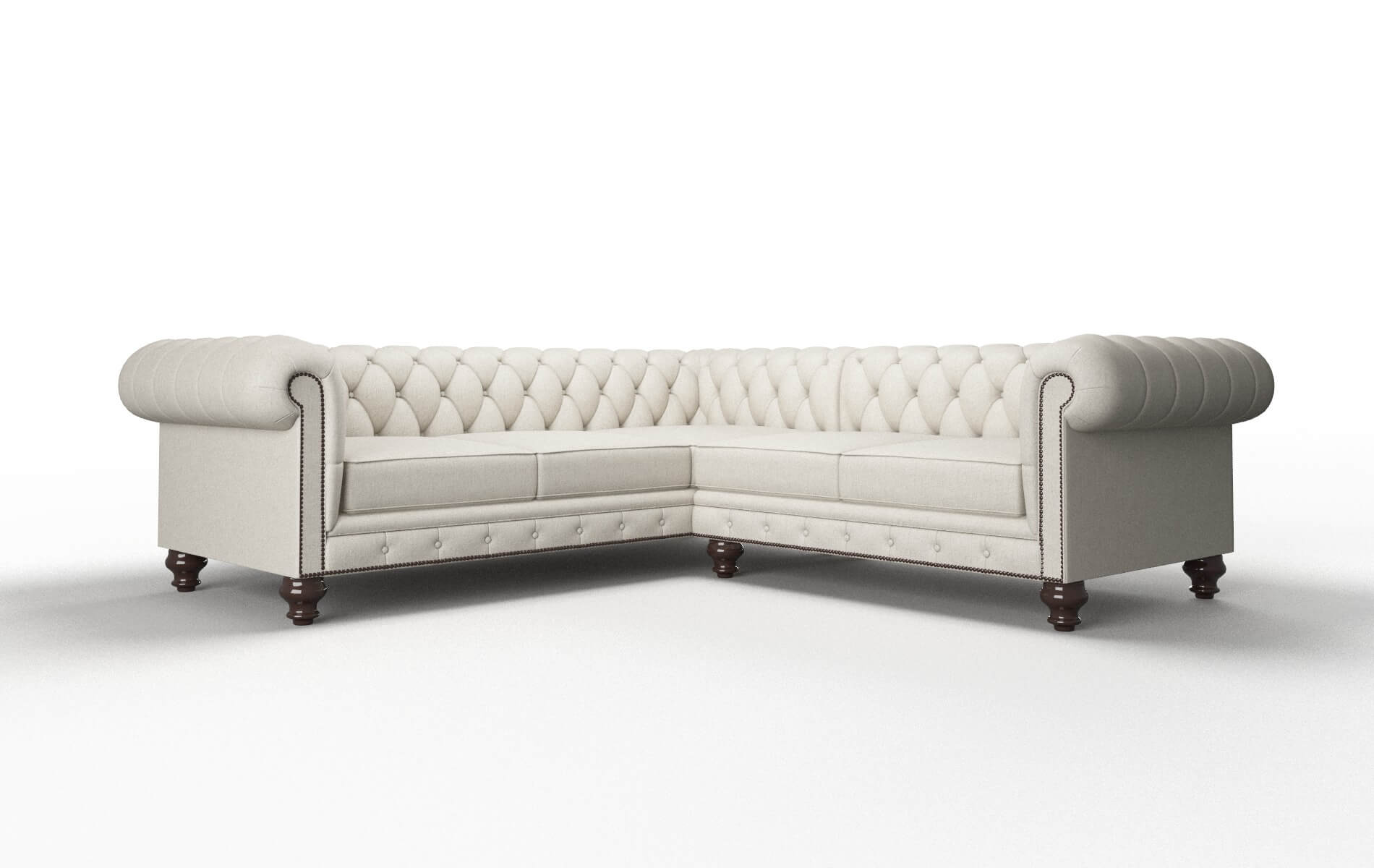 Bordeaux Insight Dove Sectional espresso legs 1