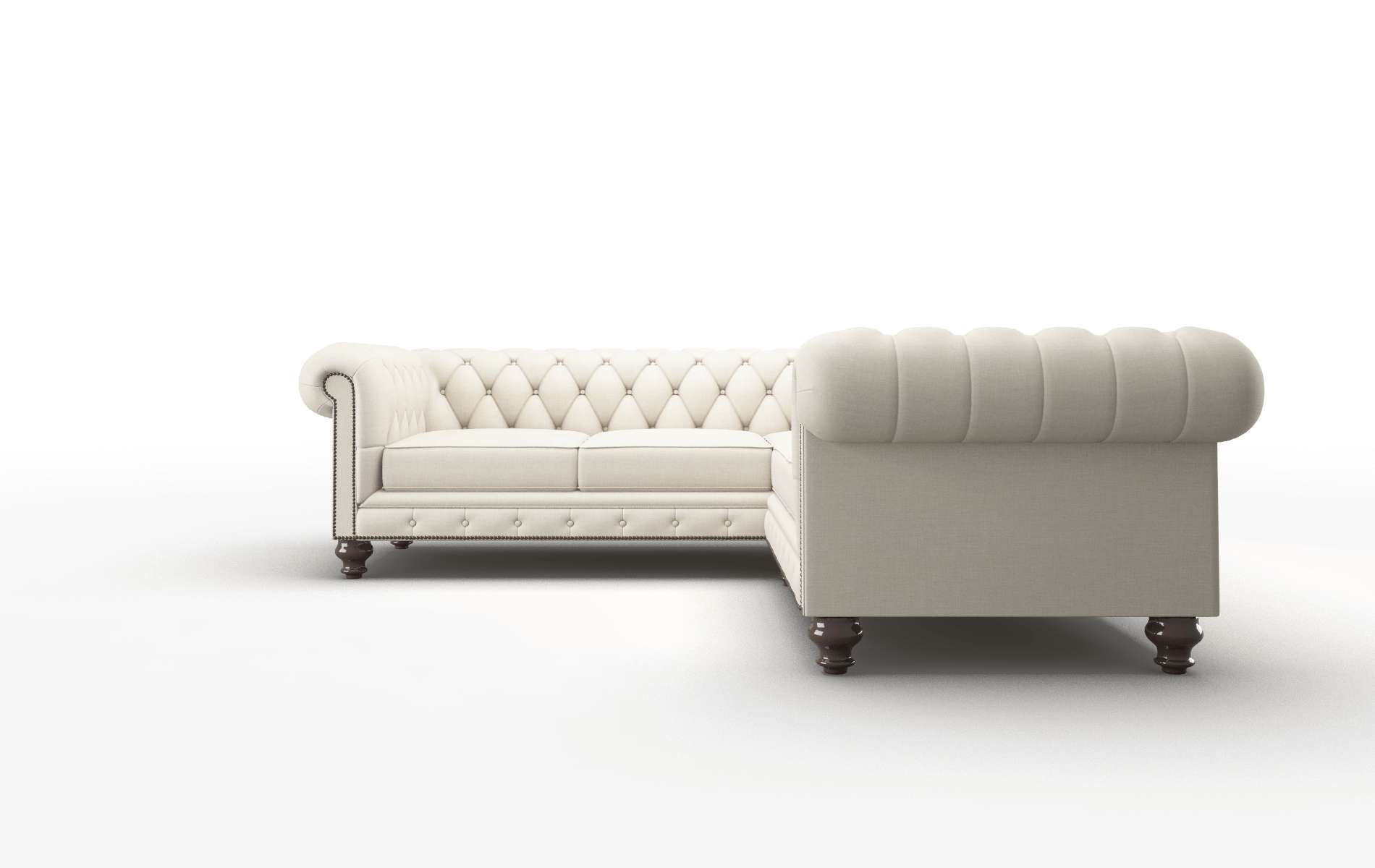 Bordeaux Keylargo Almond Sectional espresso legs 5