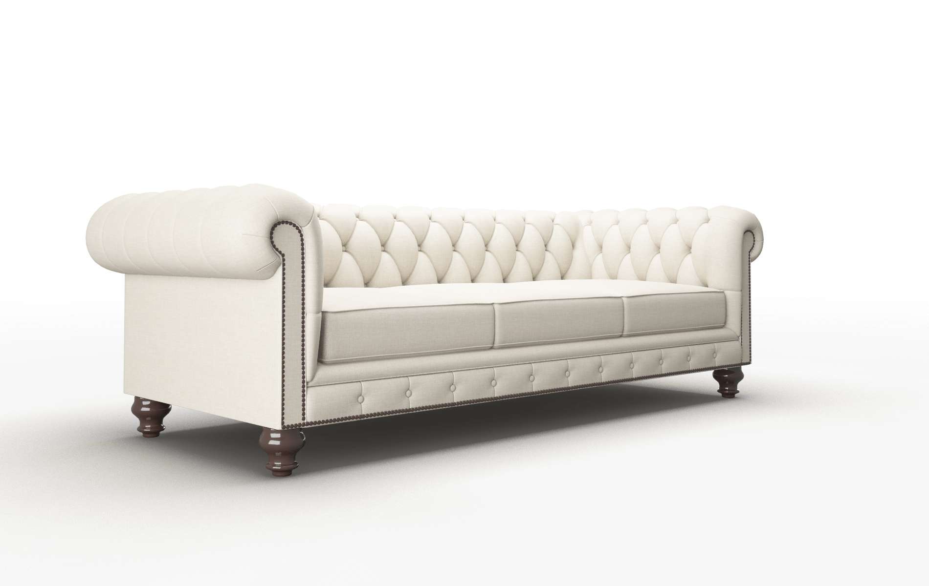 Bordeaux Keylargo Almond Sofa espresso legs 2