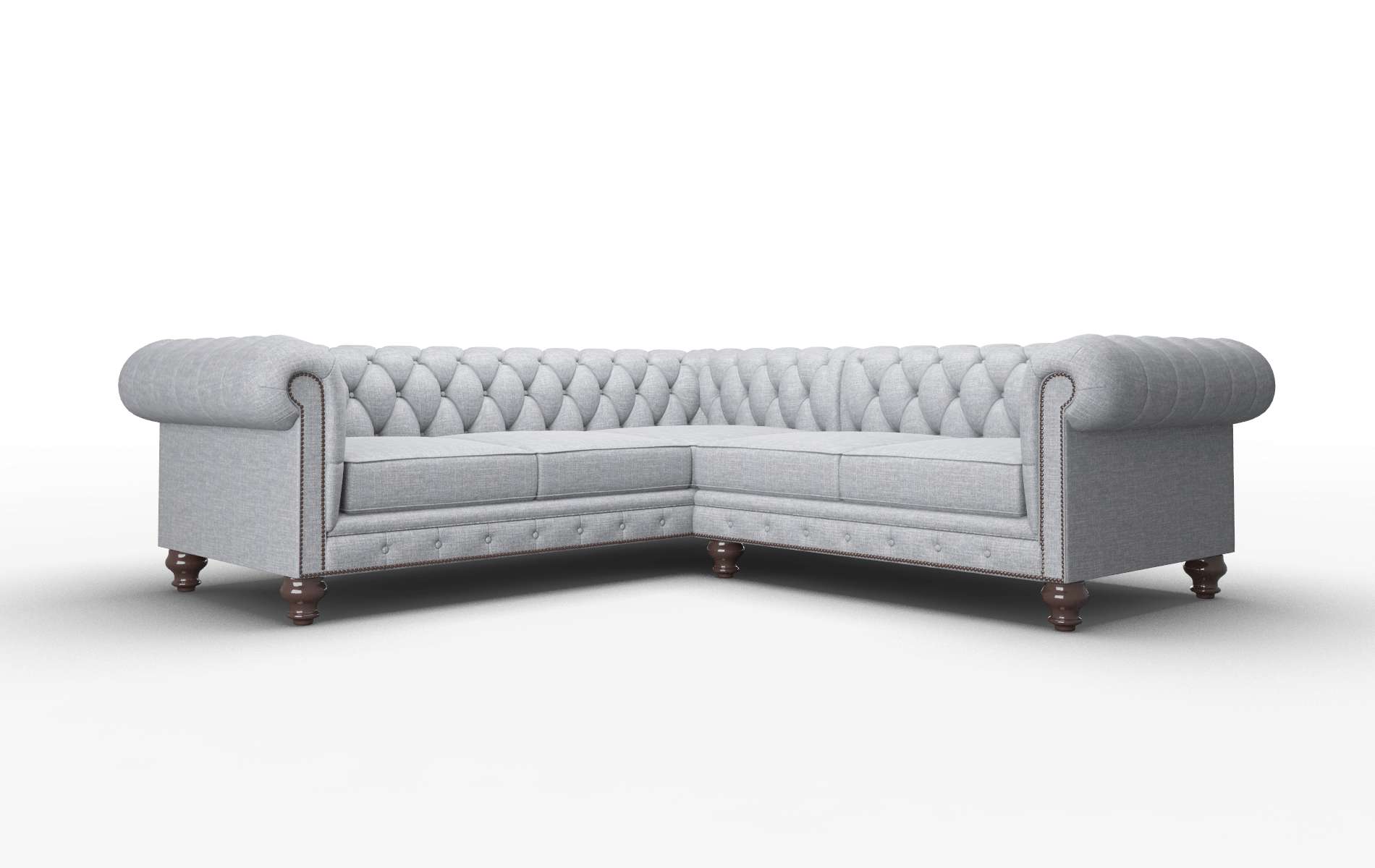 Bordeaux Keylargo Ash Sectional espresso legs 1