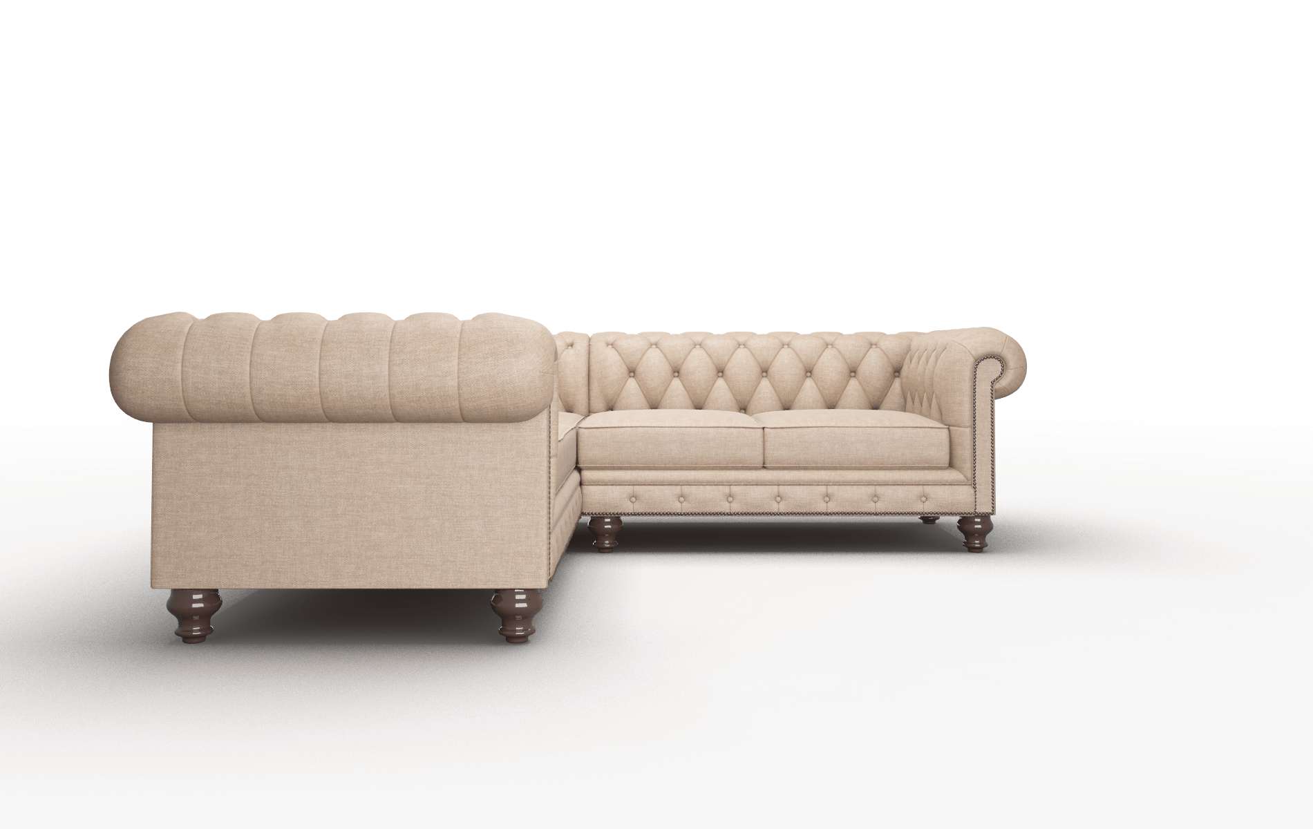 Bordeaux Keylargo Mink Sectional espresso legs 2