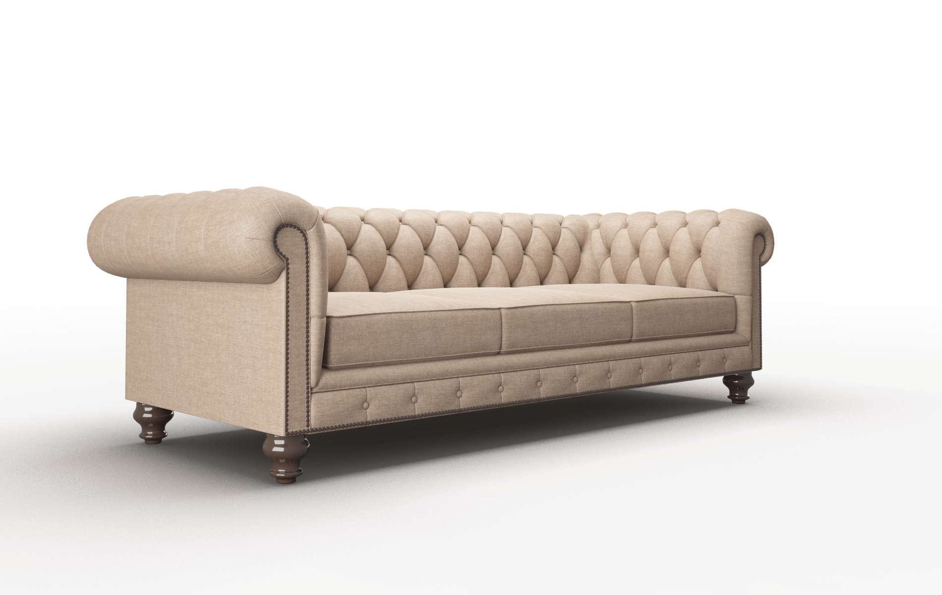 Bordeaux Keylargo Mink Sofa espresso legs 2