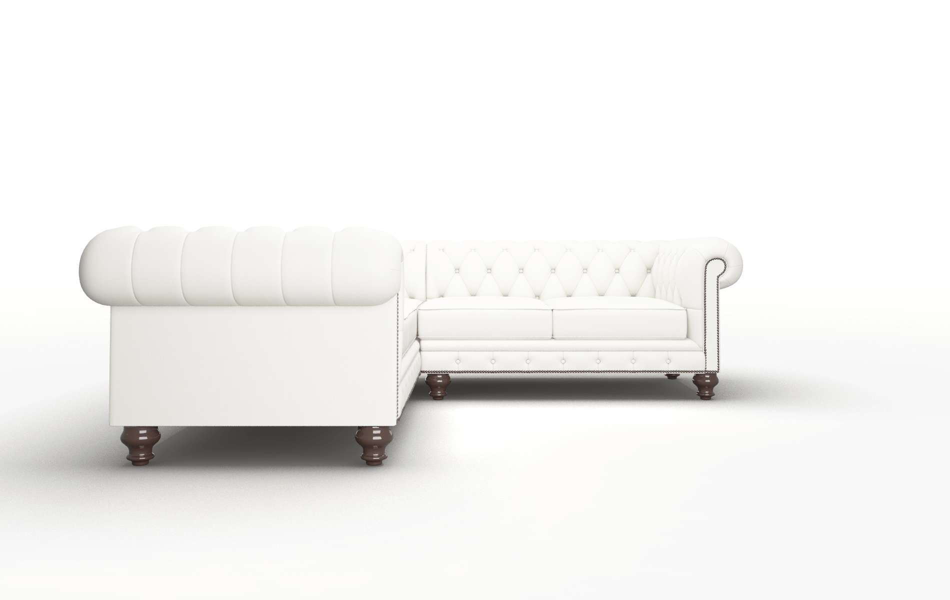 Bordeaux Keylargo Oatmeal Sectional espresso legs 2