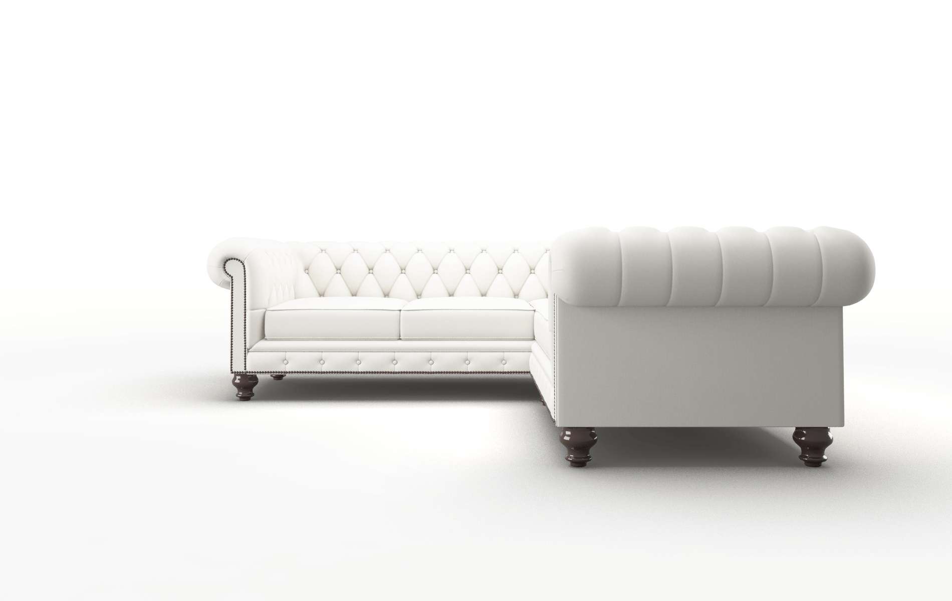 Bordeaux Keylargo Oatmeal Sectional espresso legs 5
