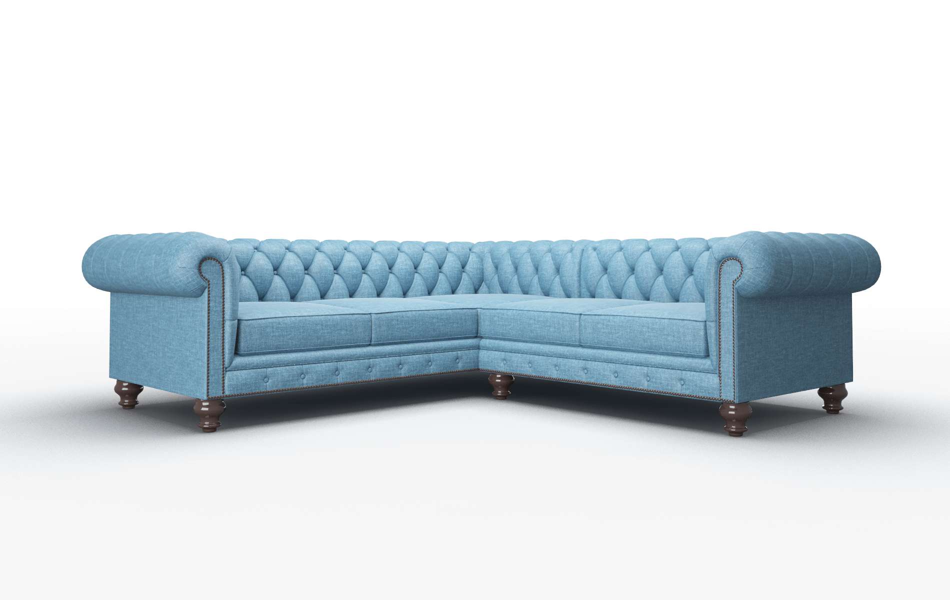Bordeaux Keylargo ocean Sectional Espresso Legs  1