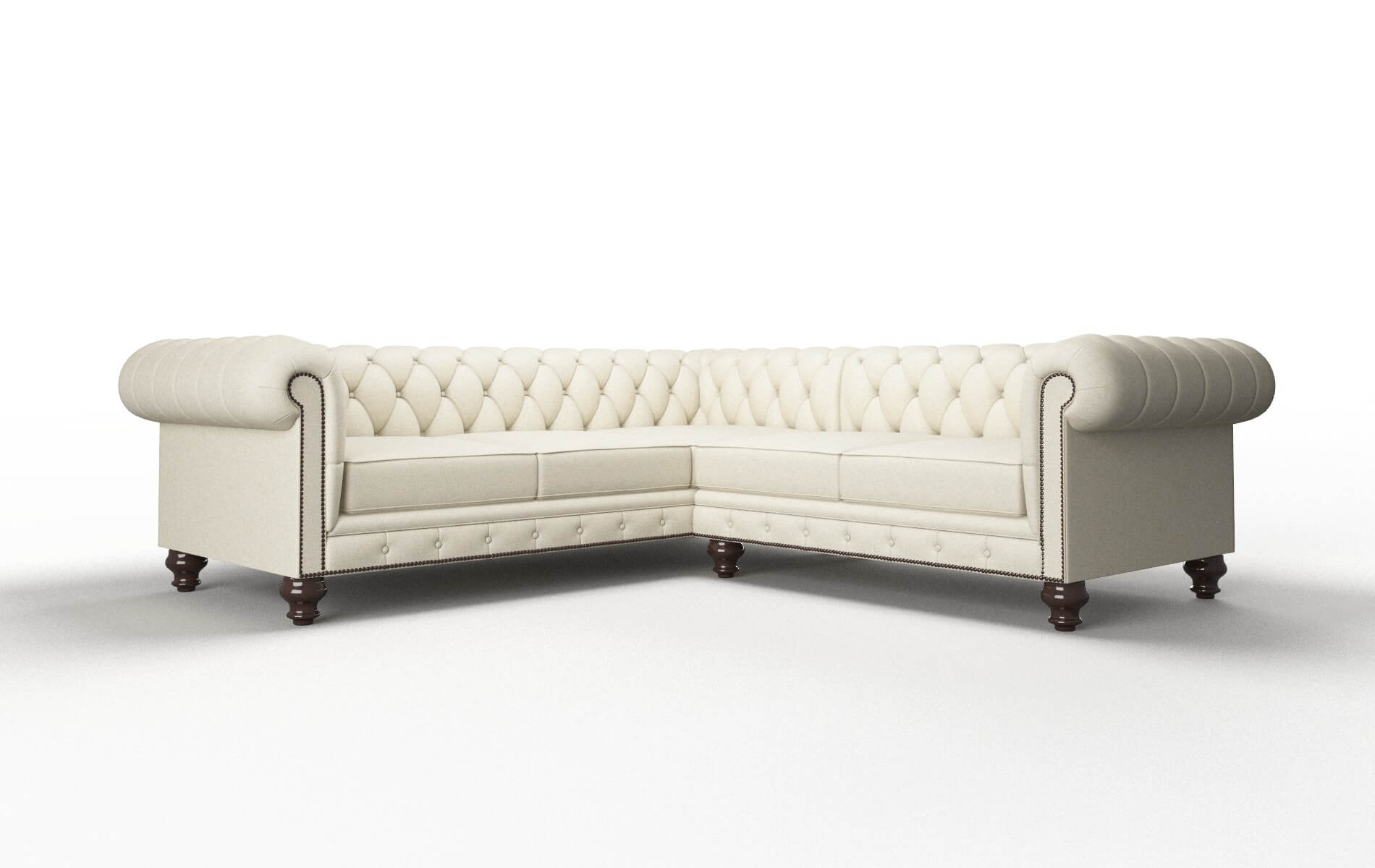 Bordeaux Lana Sand Sectional espresso legs 1