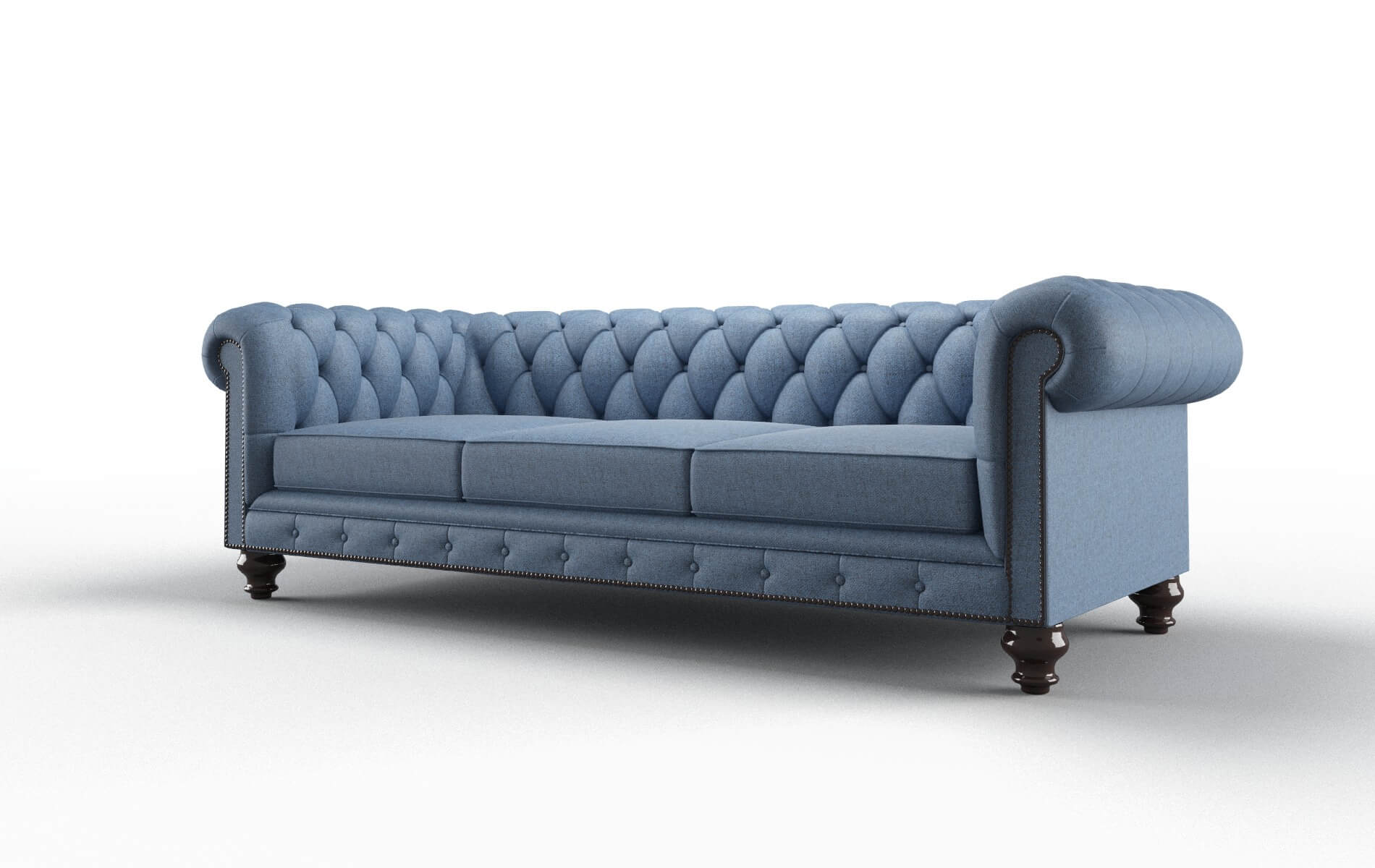 Bordeaux Leslie Indigo Sofa espresso legs 4