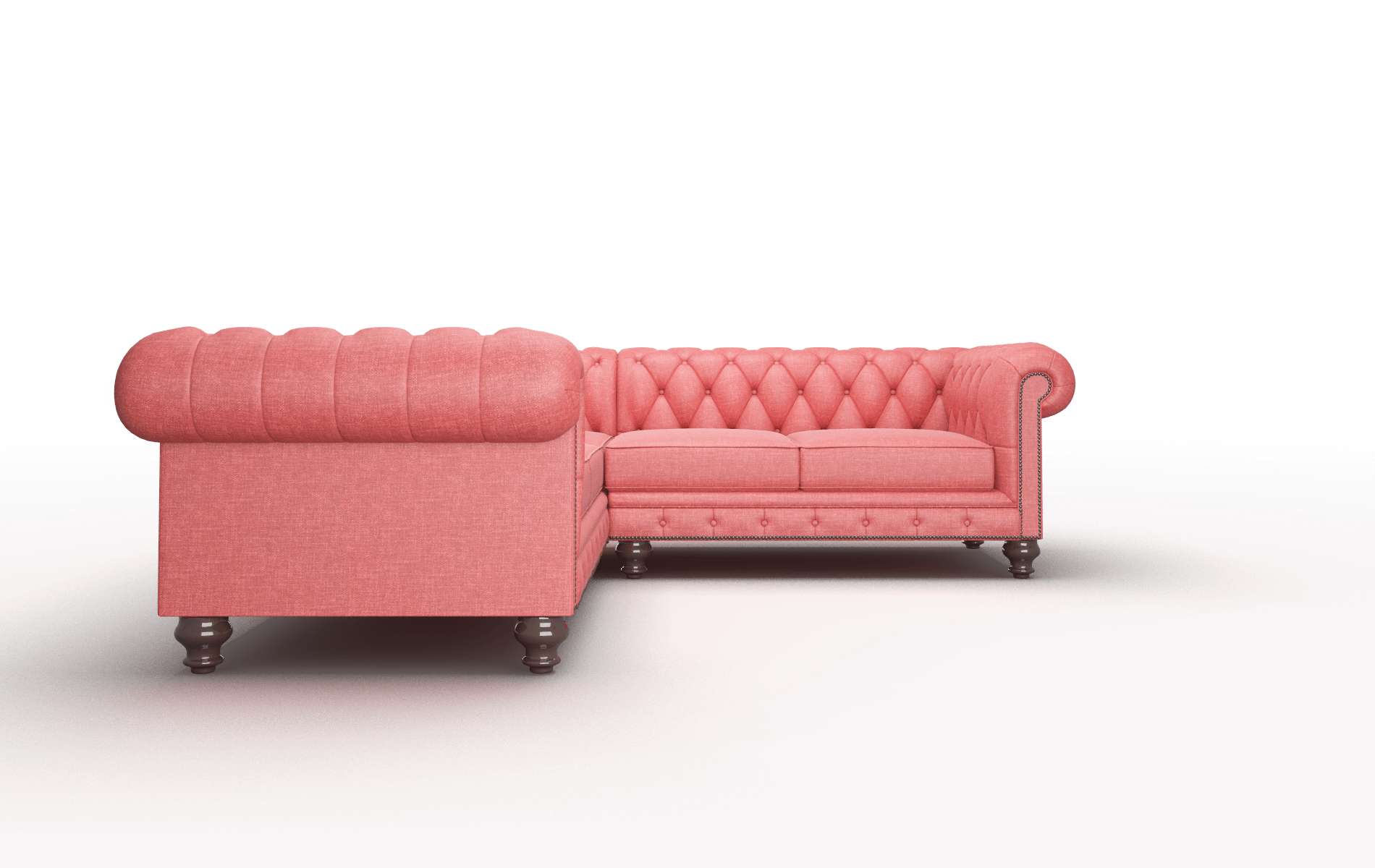 Bordeaux Leslie Poppy Sectional espresso legs 2