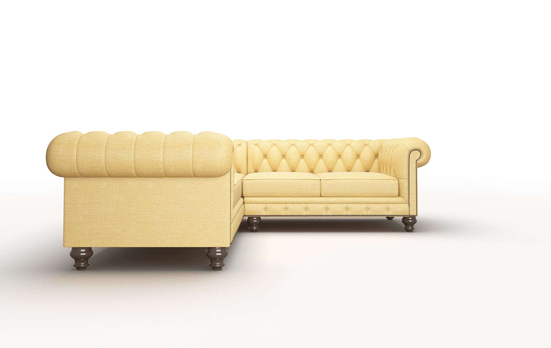 Bordeaux Leslie Saffron Sectional espresso legs 2