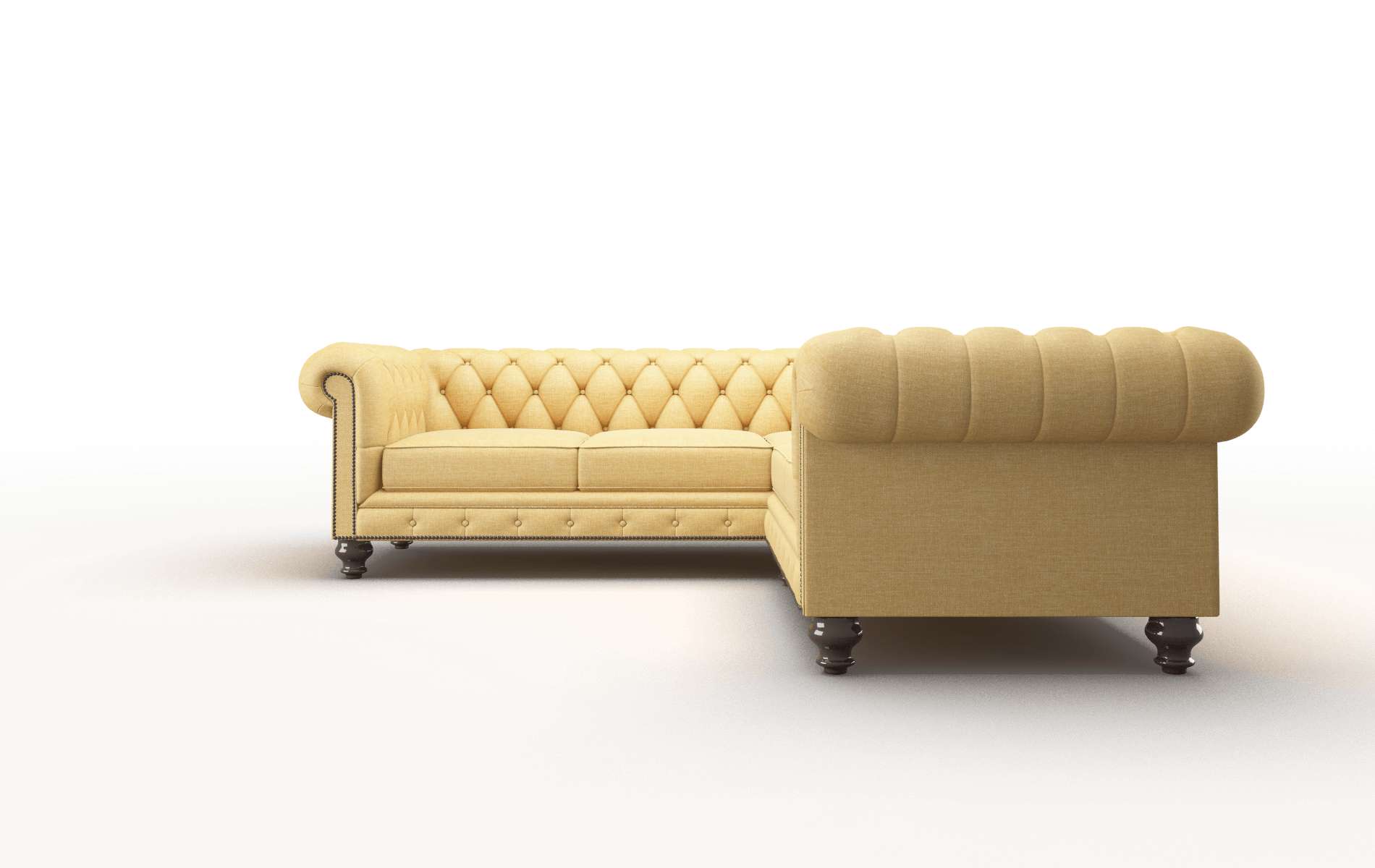 Bordeaux Leslie Saffron Sectional espresso legs 5
