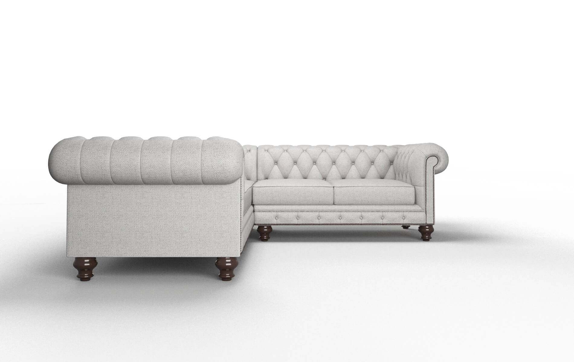 Bordeaux Malibu Dove Sectional espresso legs 2