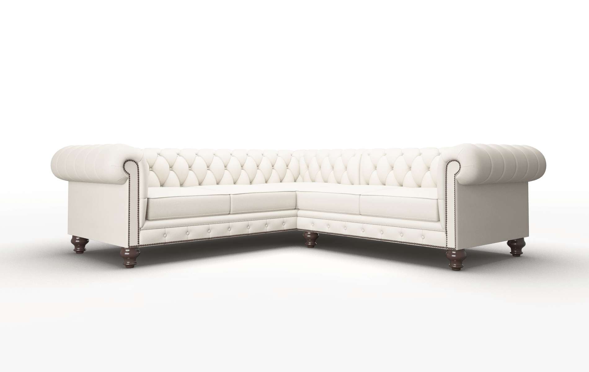 Bordeaux Malibu linen Sectional Espresso Legs  1