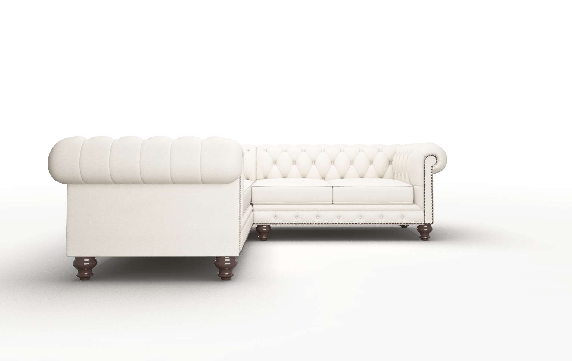 Bordeaux Malibu Linen Sectional espresso legs 2