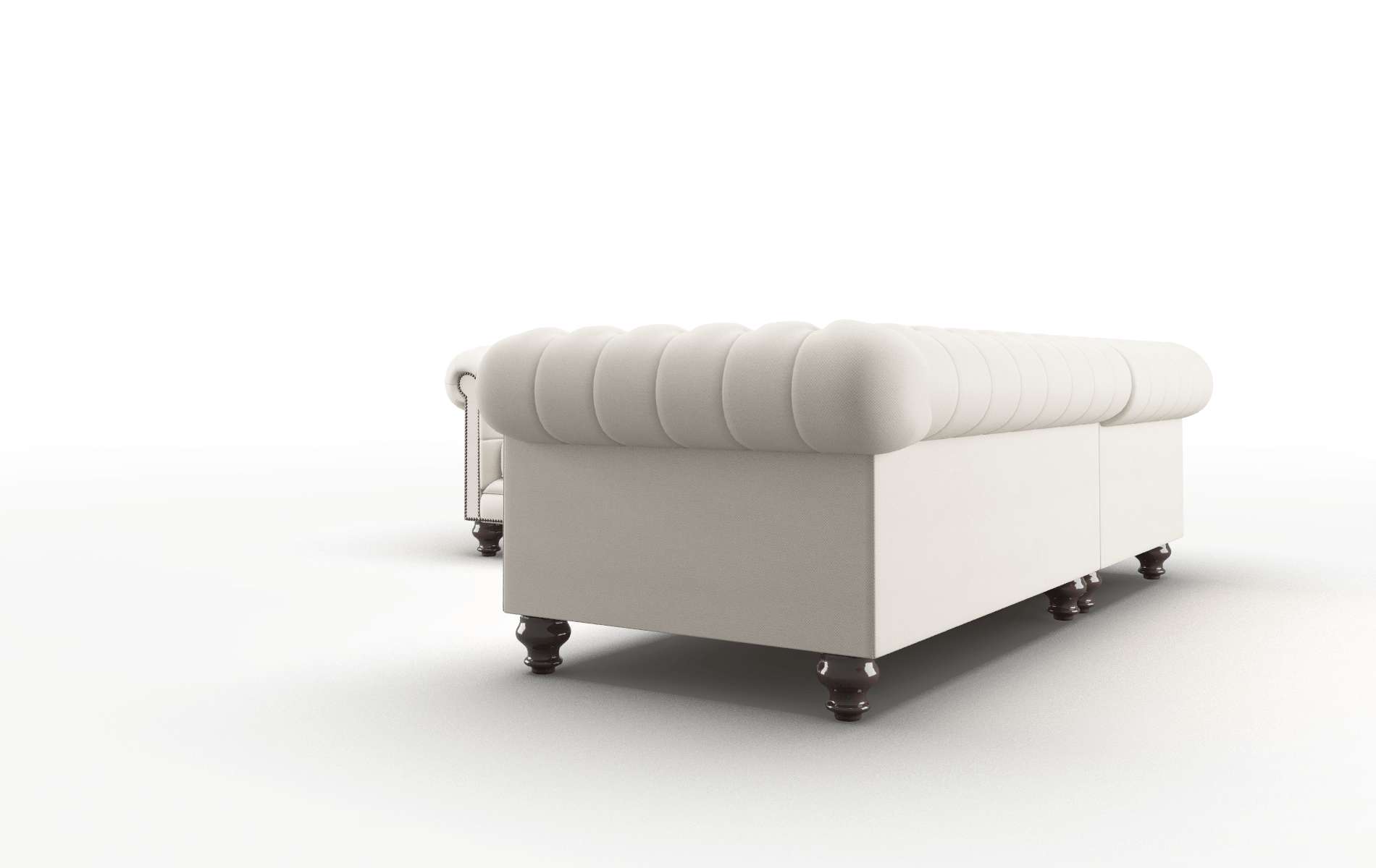 Bordeaux Malibu Linen Sectional espresso legs 4