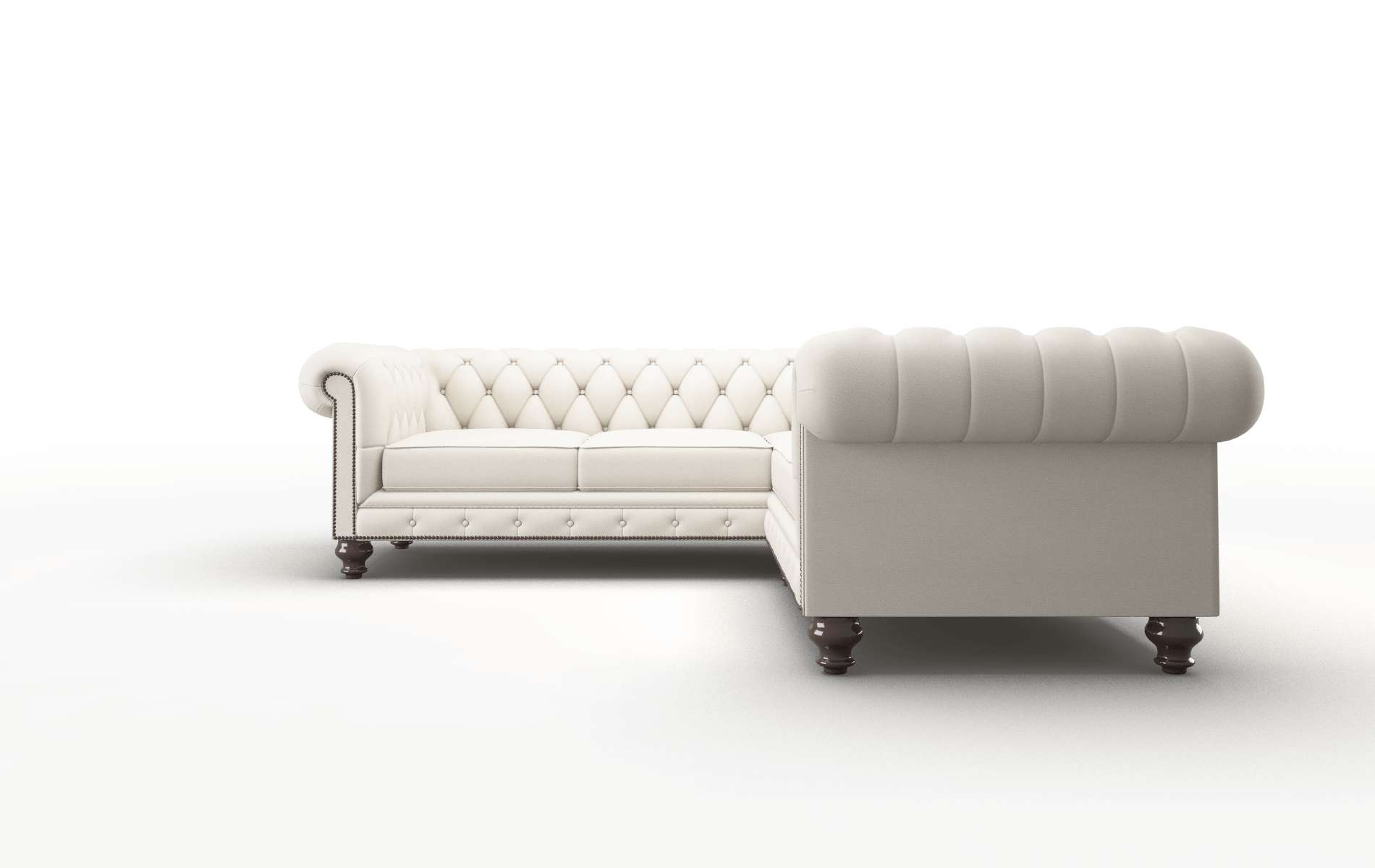 Bordeaux Malibu Linen Sectional espresso legs 5