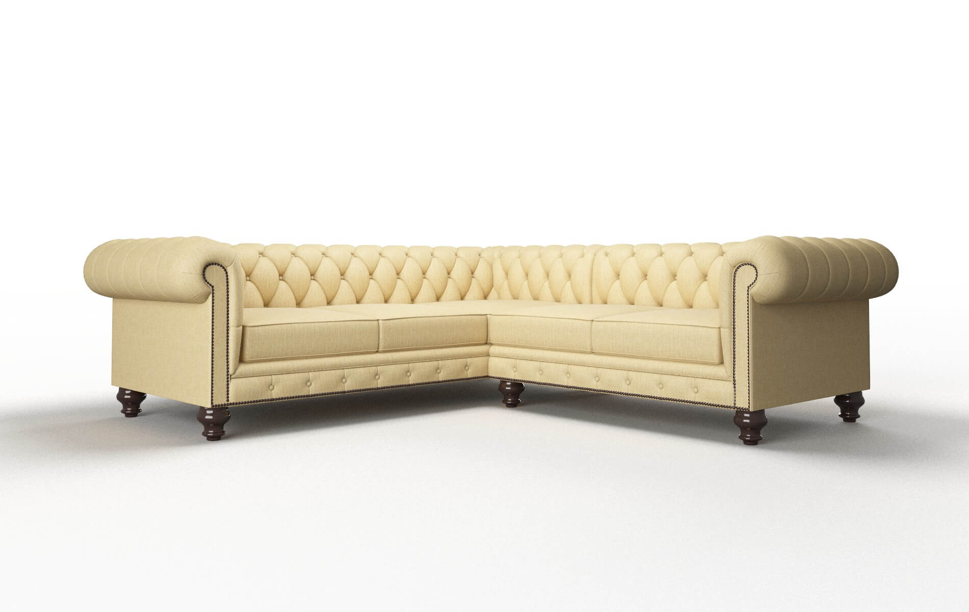 Bordeaux Malibu Maize Sectional espresso legs 1