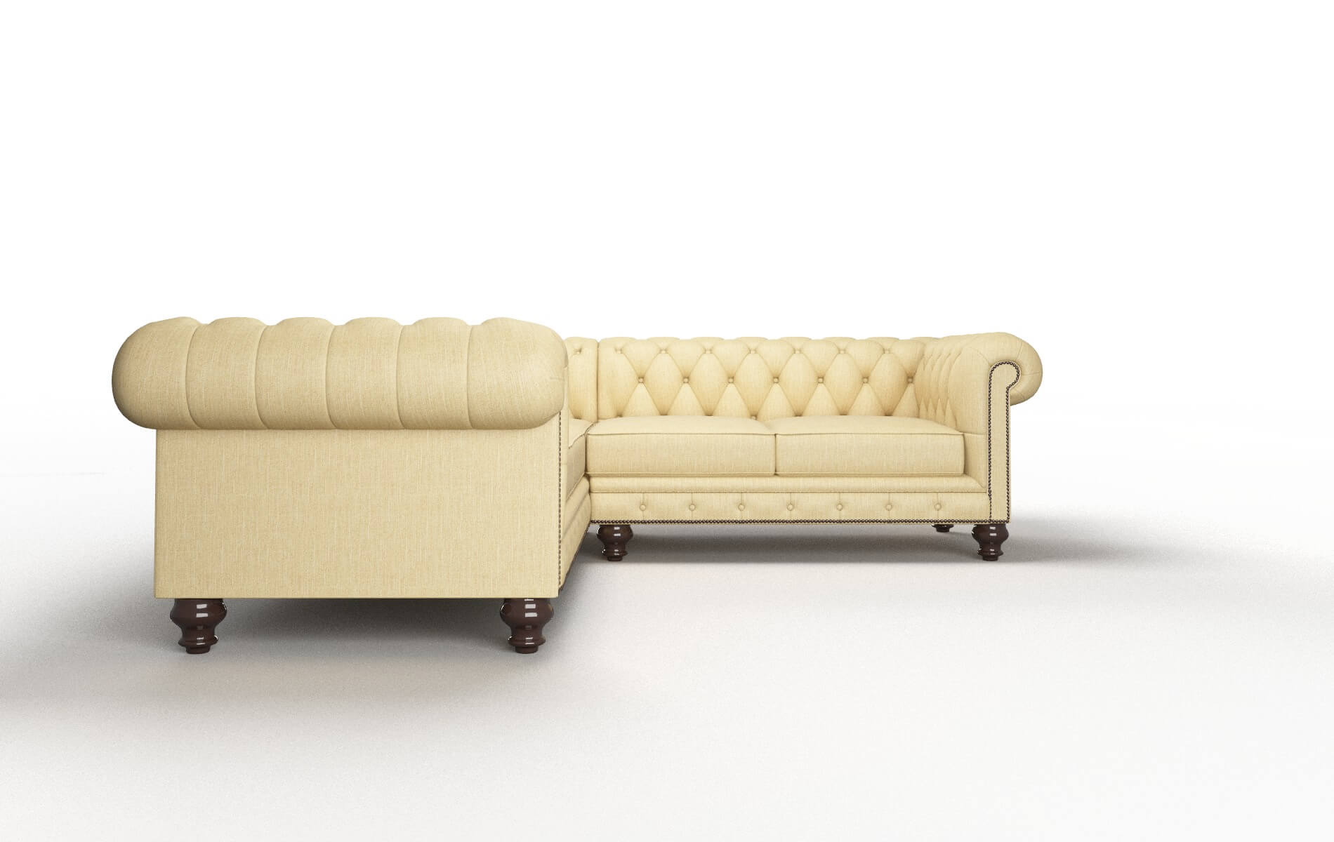 Bordeaux Malibu Maize Sectional espresso legs 2