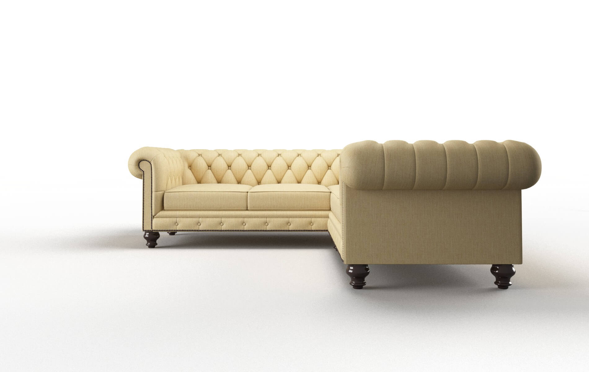 Bordeaux Malibu Maize Sectional espresso legs 5