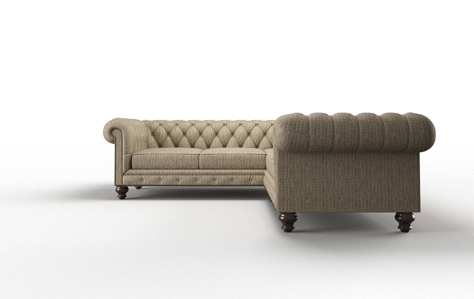 Bordeaux Marcy Camel Sectional espresso legs 5