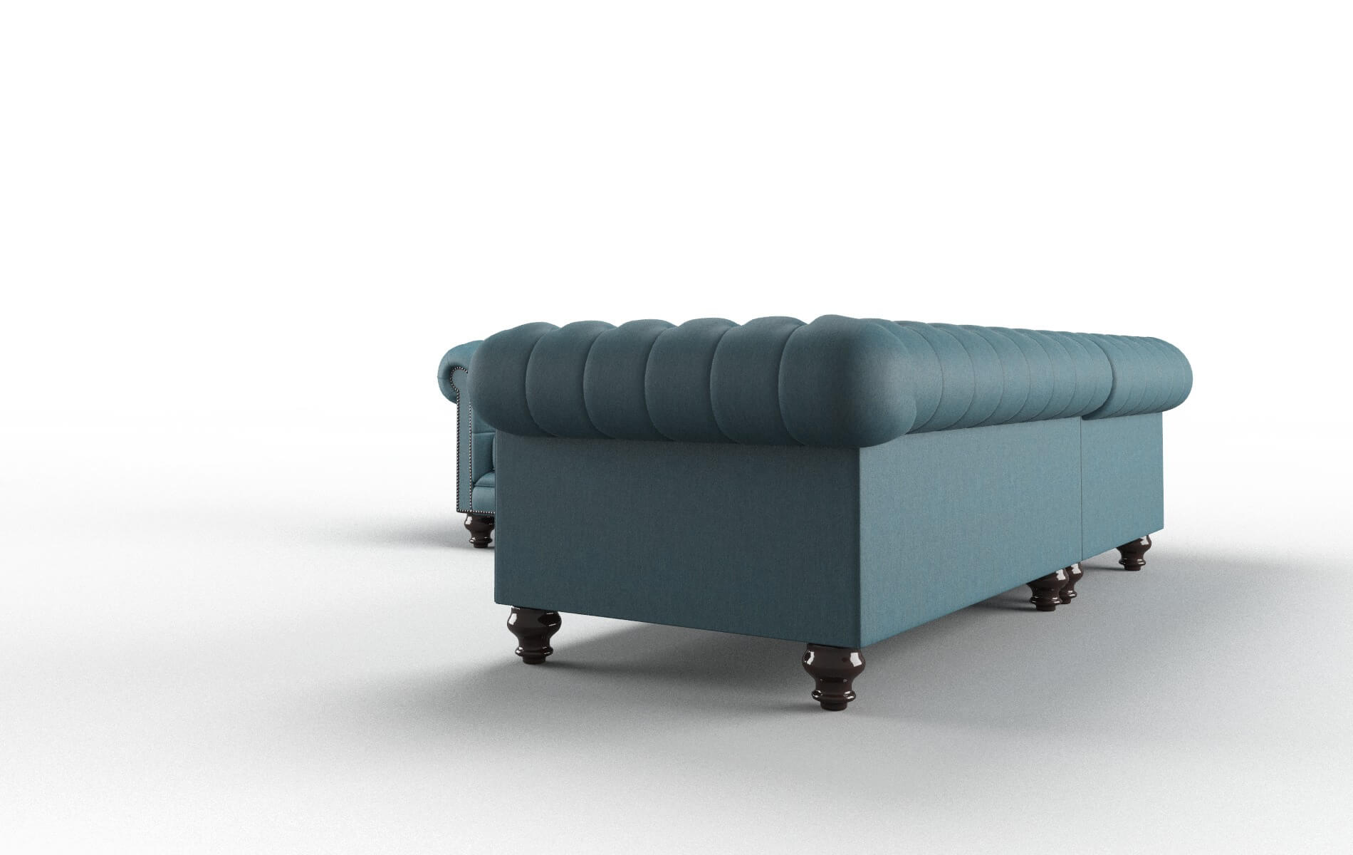 Bordeaux Merit Peacock Sectional espresso legs 4