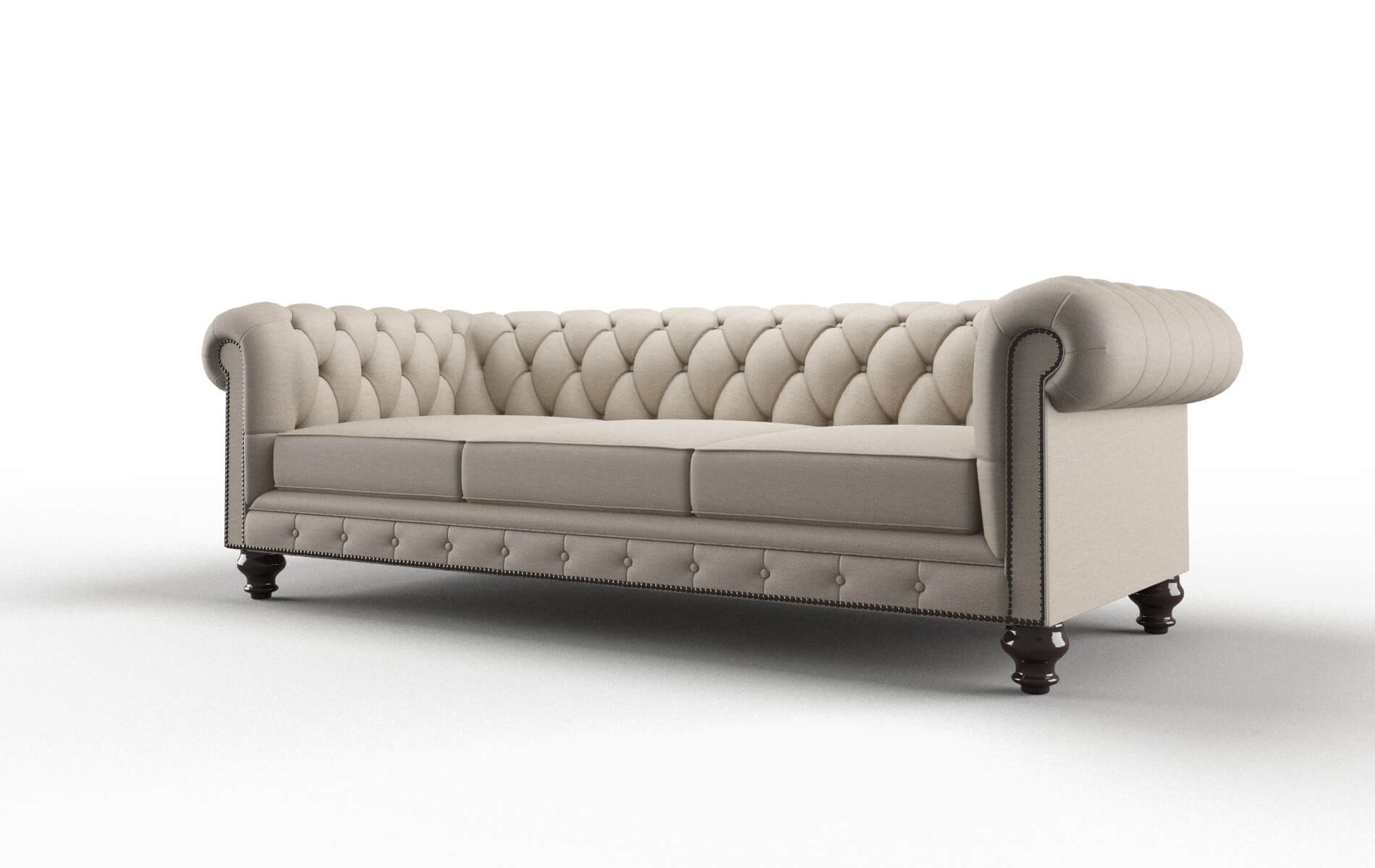 Bordeaux Naples Almond Sofa espresso legs 4