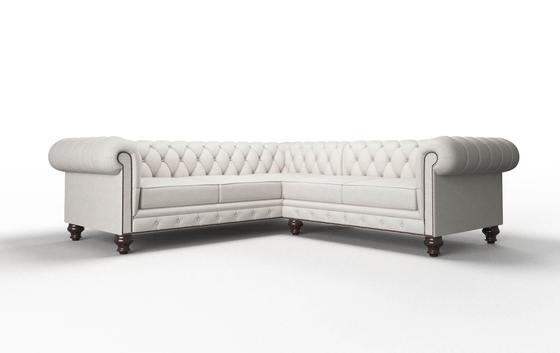 Bordeaux Noble Grey Sectional espresso legs 1
