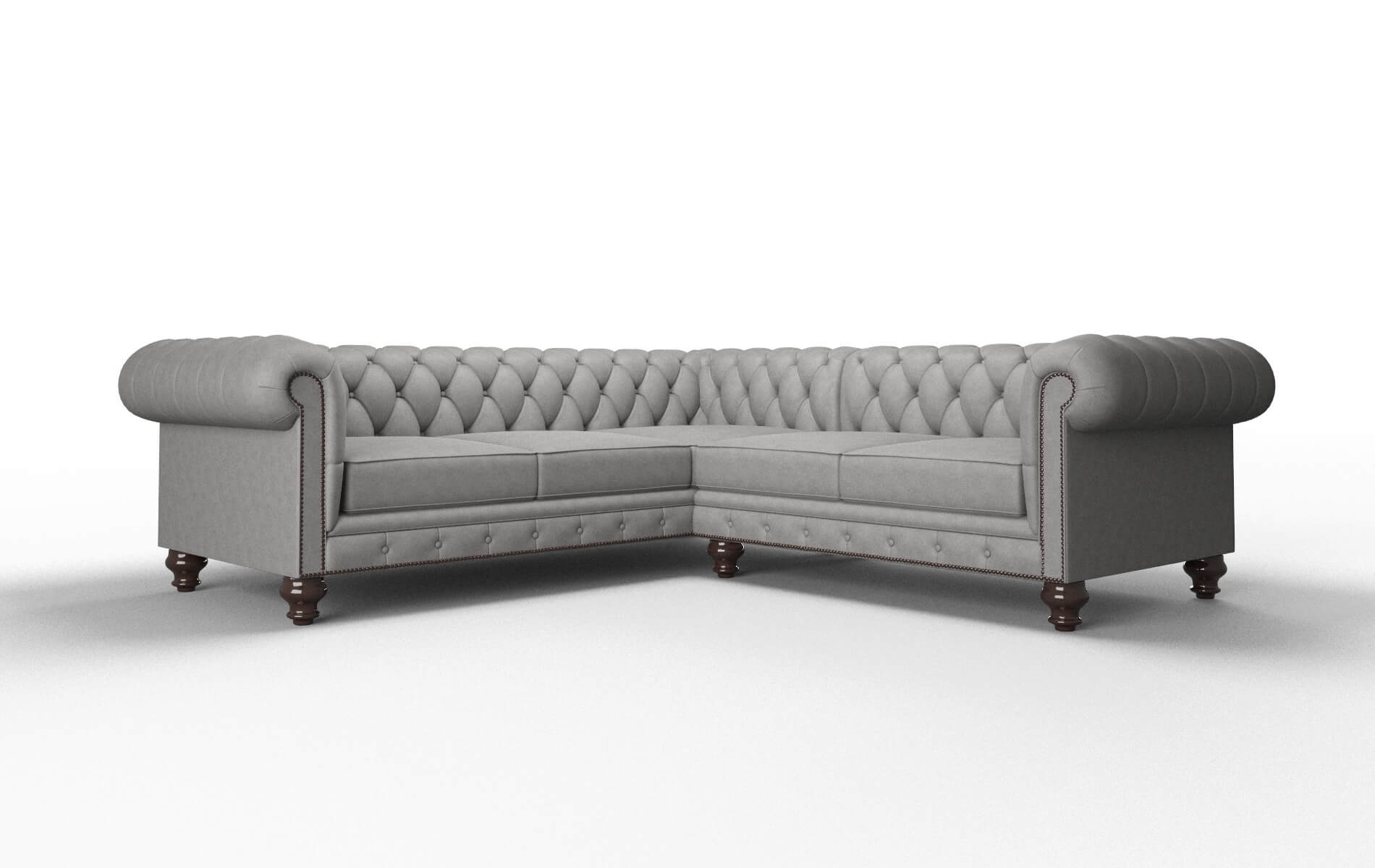 Bordeaux Noble Smoke Sectional espresso legs 1