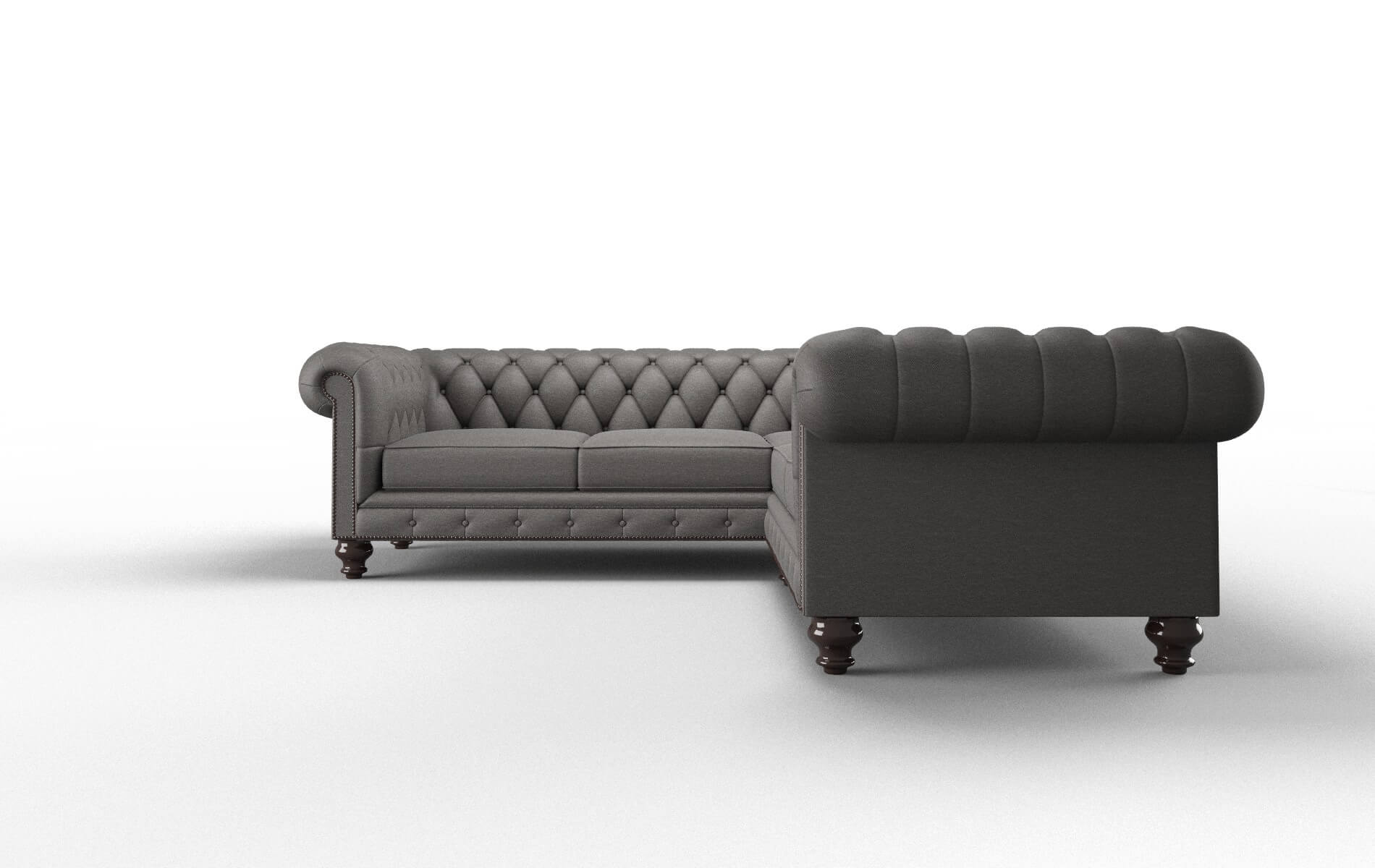 Bordeaux Oscar Grey Sectional espresso legs 5