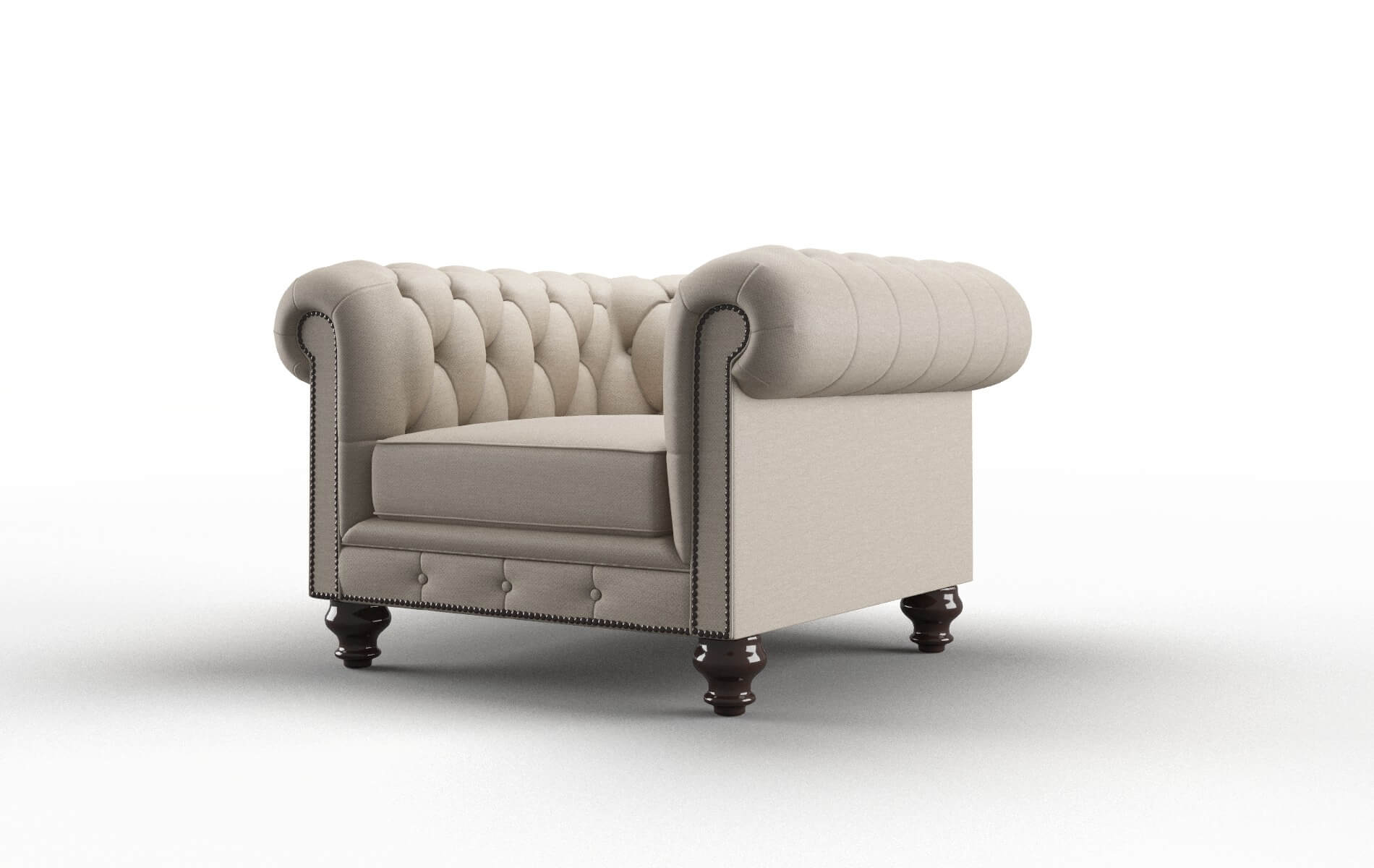 Bordeaux Oscar Linen Chair espresso legs 4