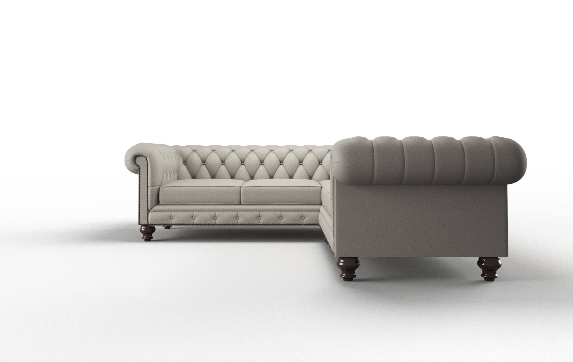 Bordeaux Oscar Silver Sectional espresso legs 5