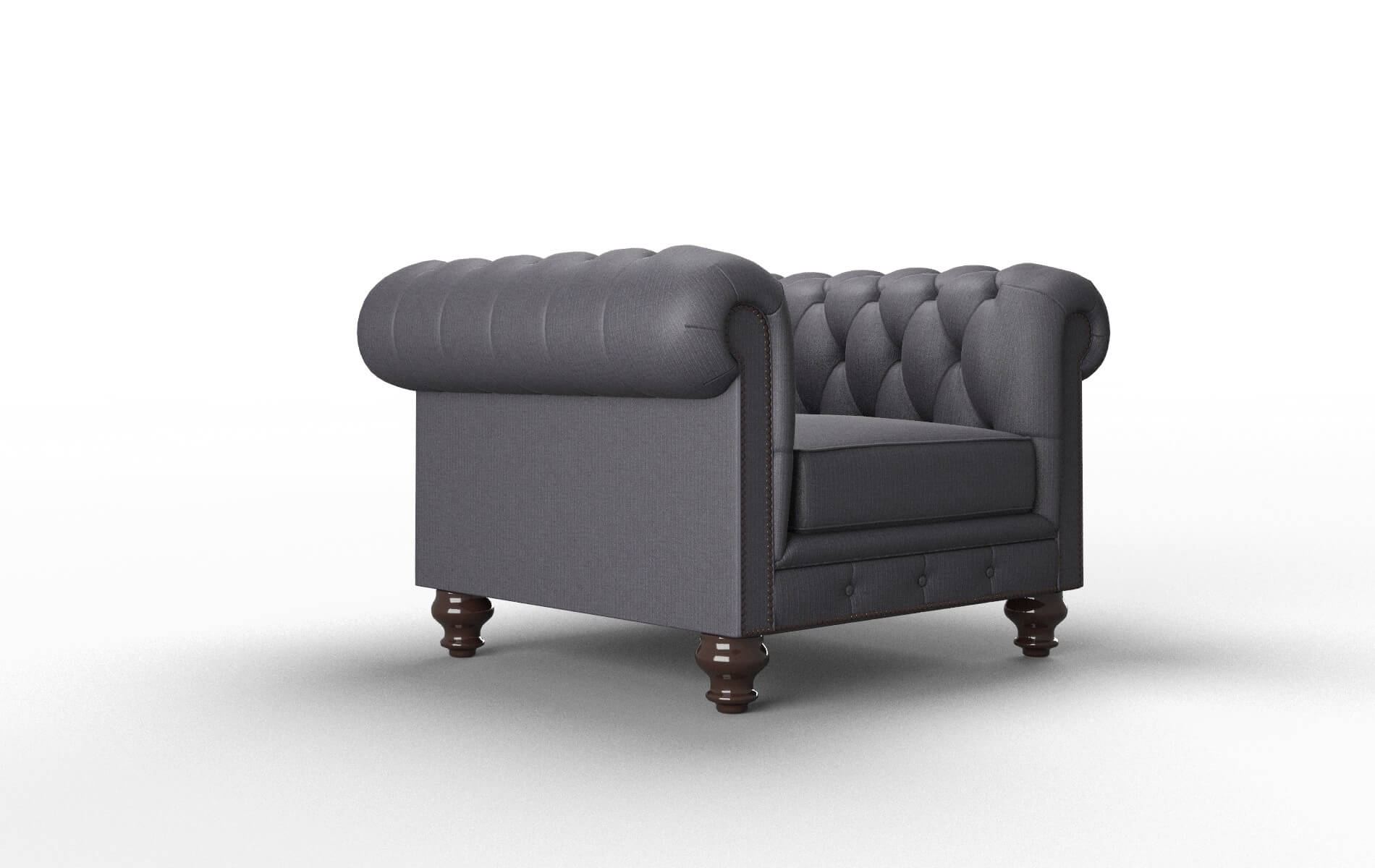 Bordeaux Parker Charcoal Chair espresso legs 2
