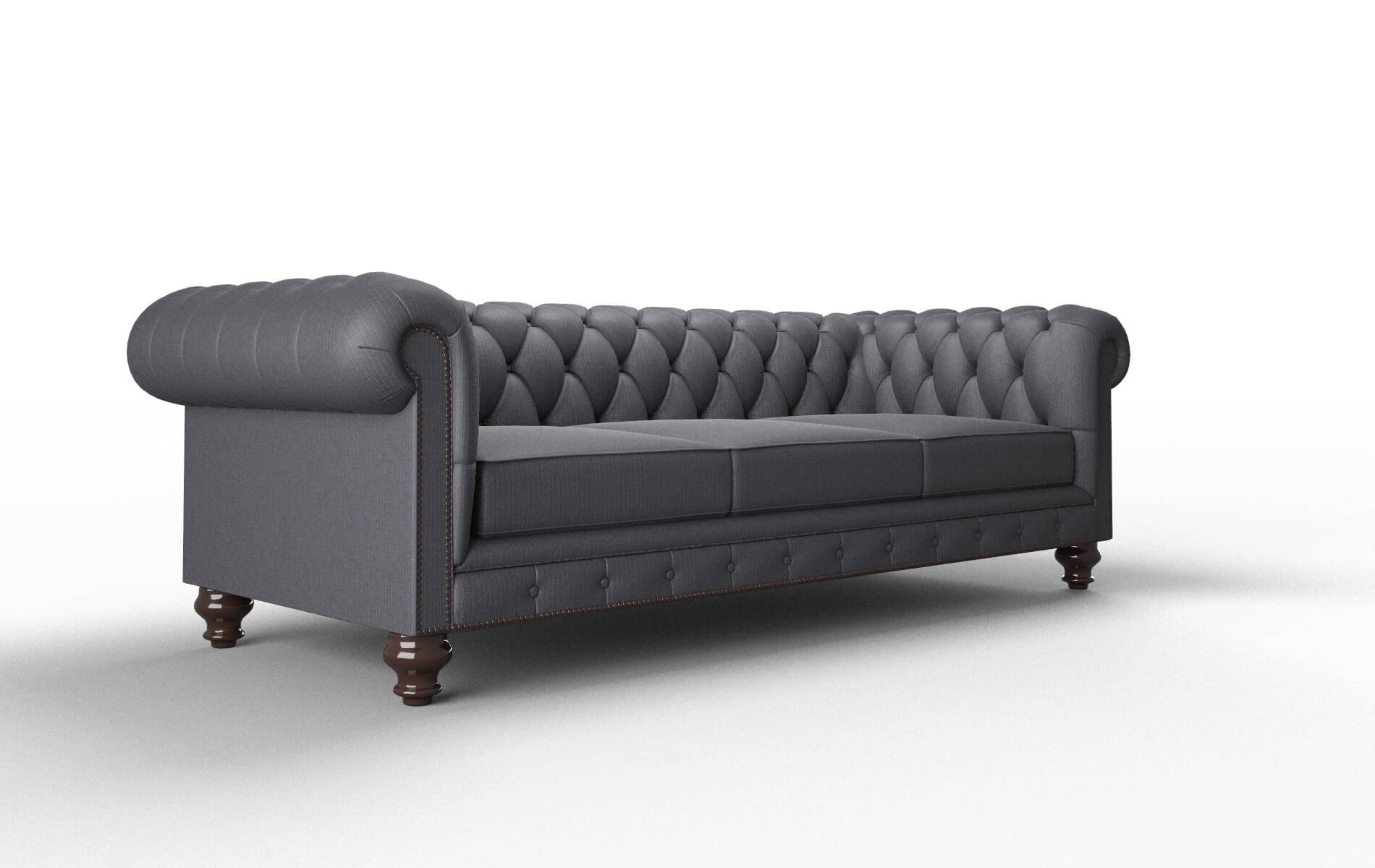 Bordeaux Parker Charcoal Sofa espresso legs 2