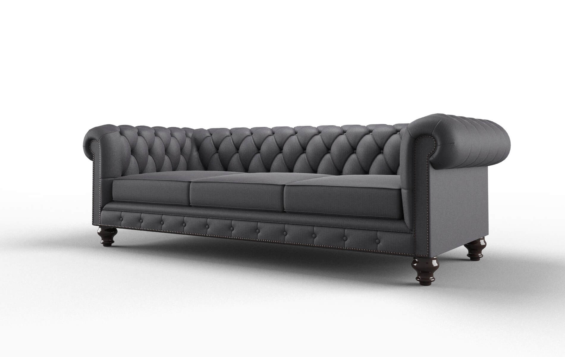 Bordeaux Parker Charcoal Sofa espresso legs 4