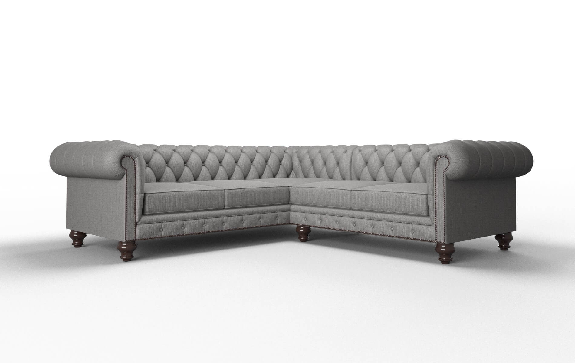 Bordeaux Parker Graphite Sectional espresso legs 1