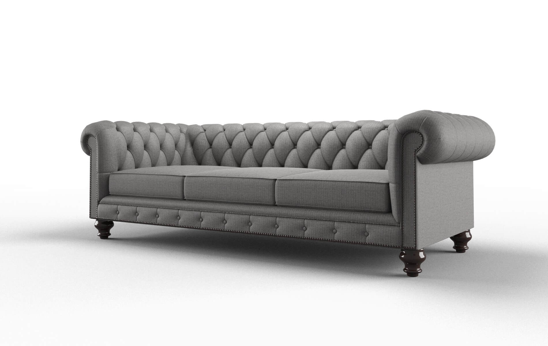 Bordeaux Parker Graphite Sofa espresso legs 4