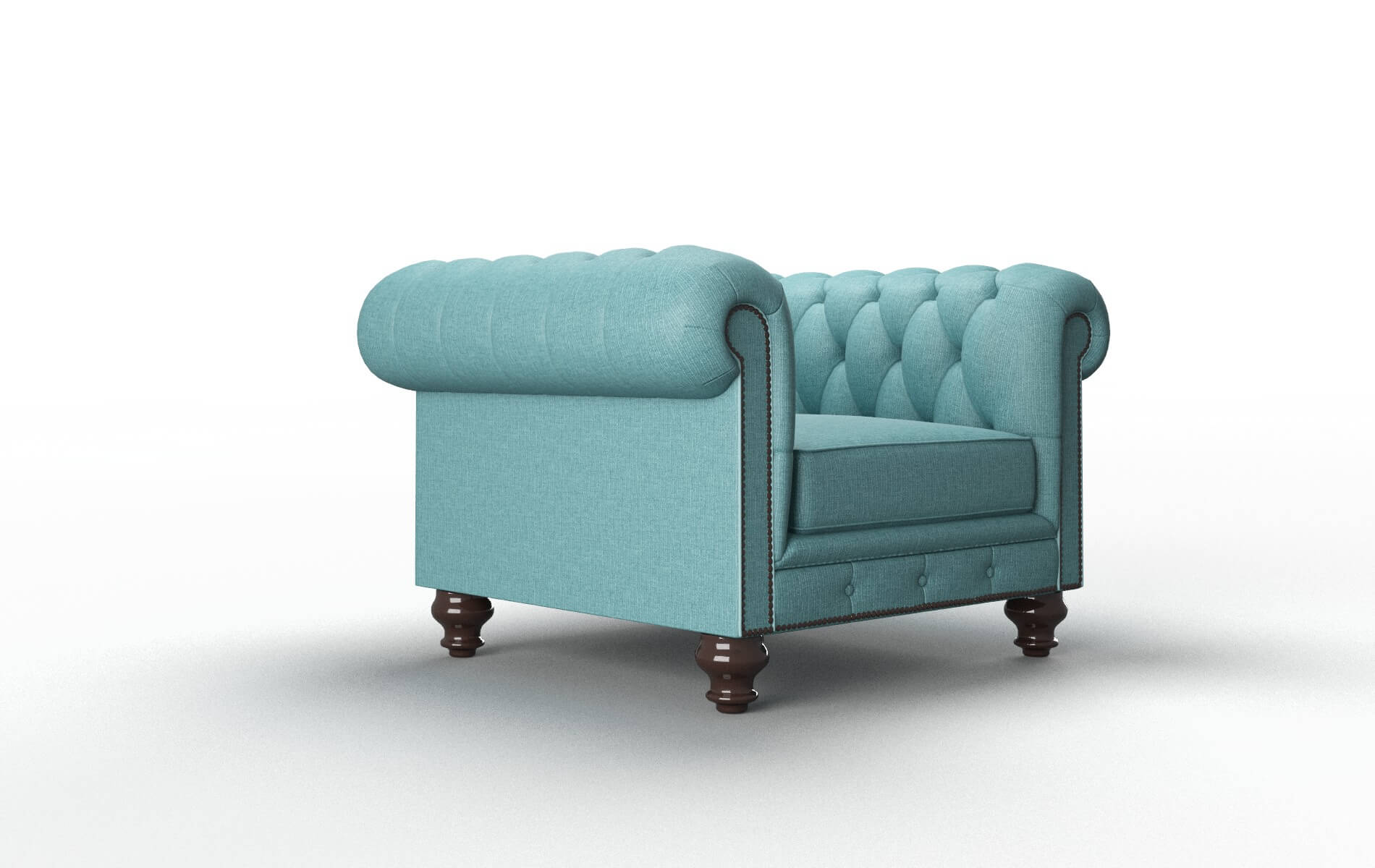 Bordeaux Parker Turquoise Chair espresso legs 2
