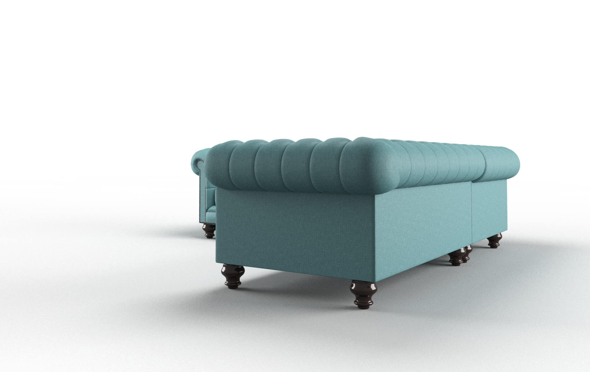 Bordeaux Parker Turquoise Sectional espresso legs 4