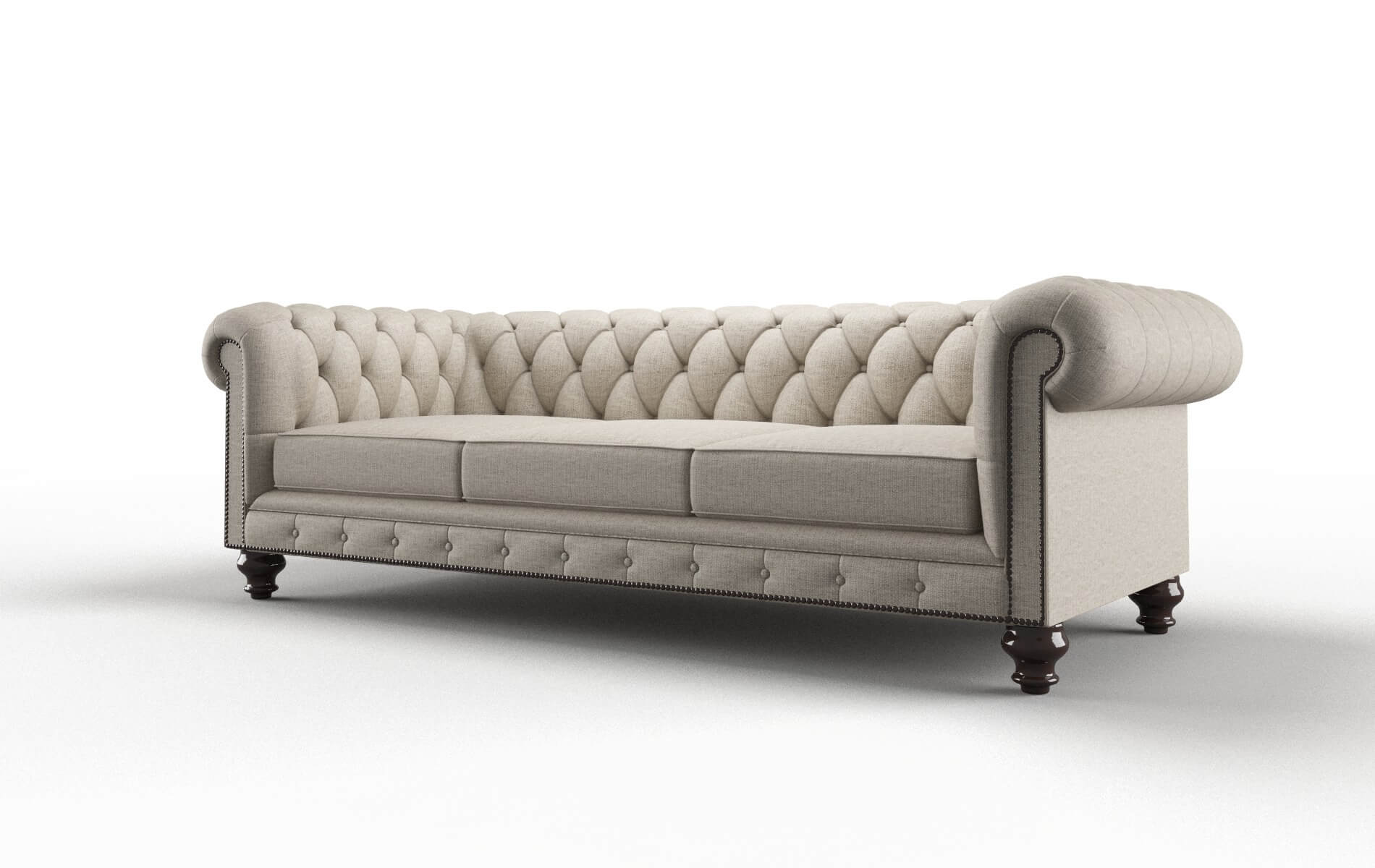Bordeaux Parker Wheat Sofa espresso legs 4