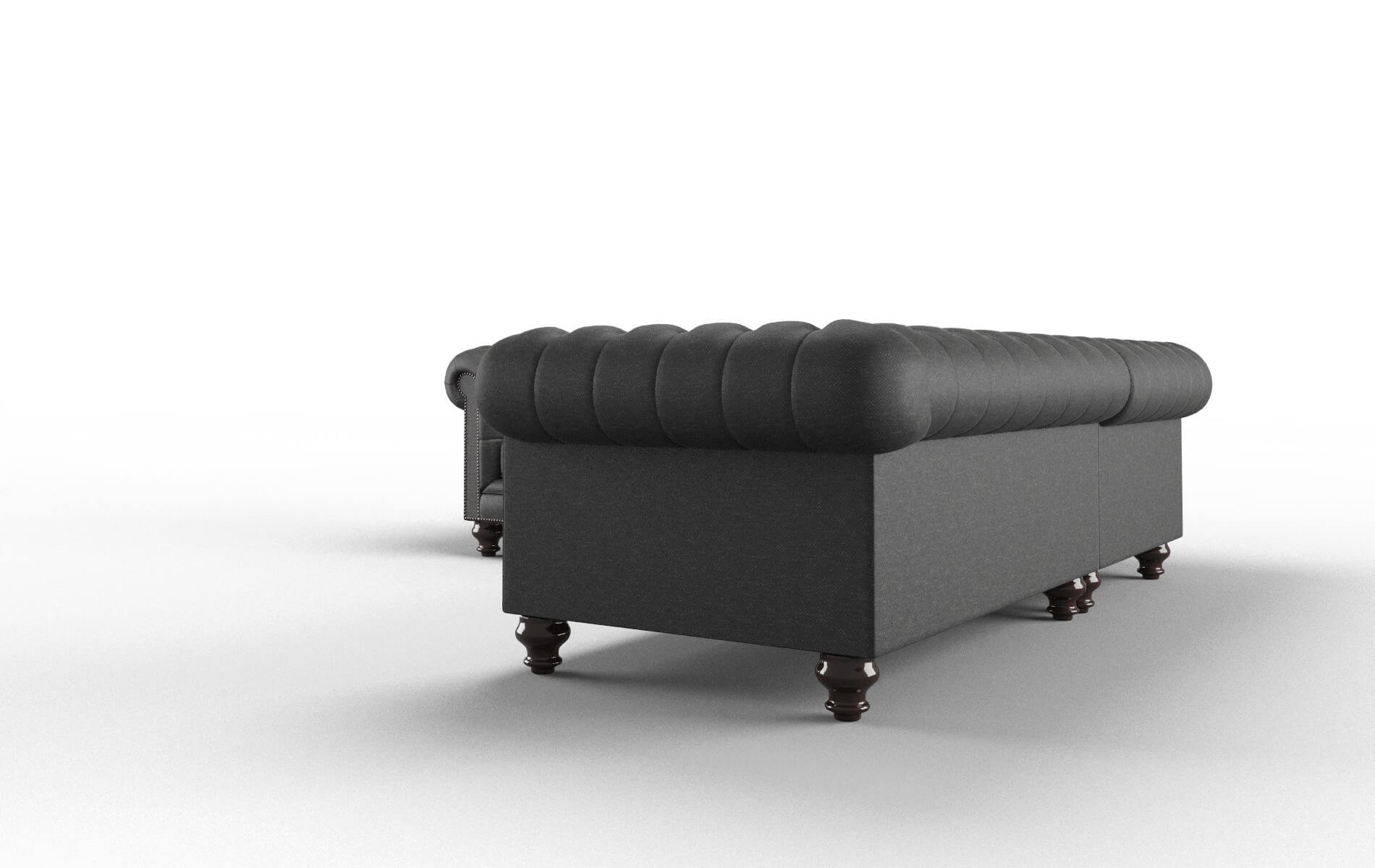 Bordeaux Phoenix Charcoal Sectional espresso legs 4