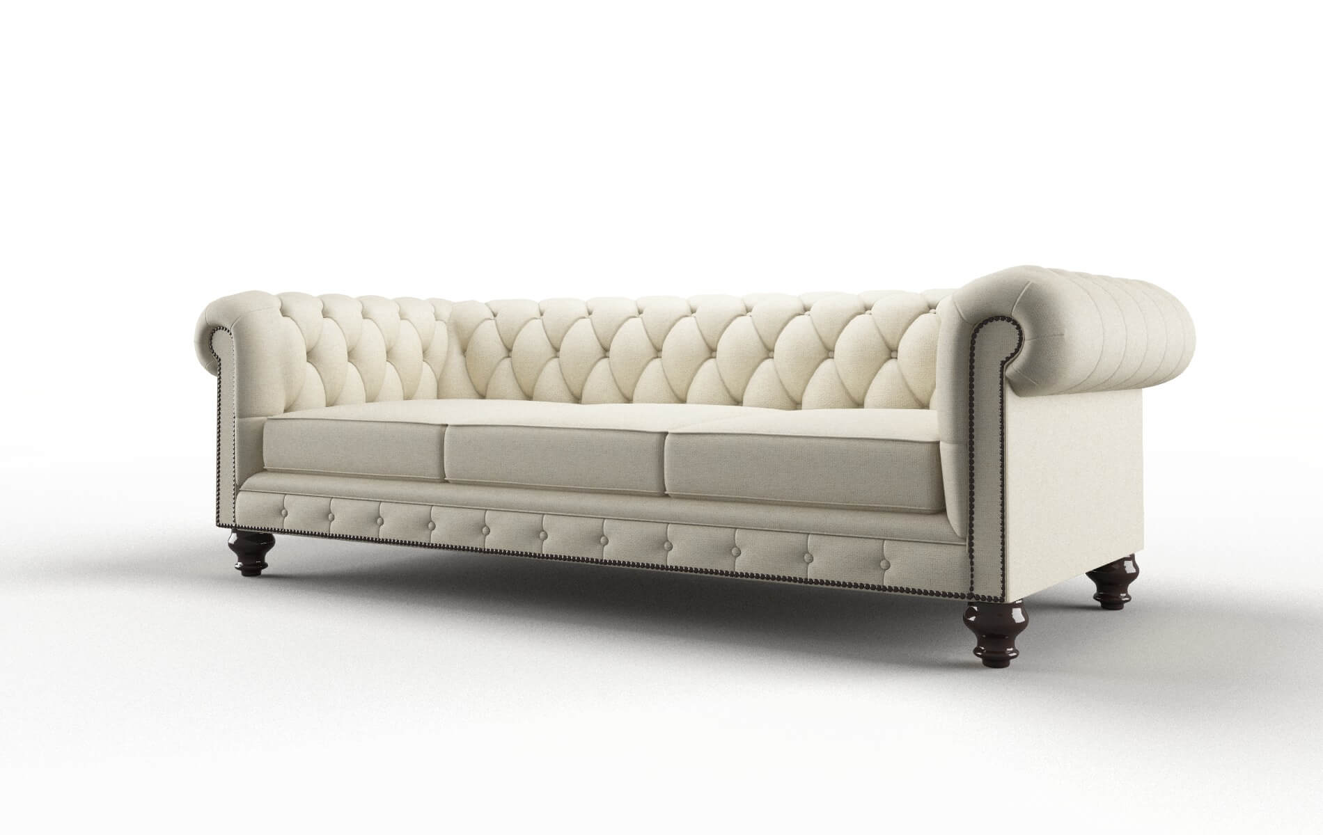 Bordeaux Phoenix Ivory Sofa espresso legs 4