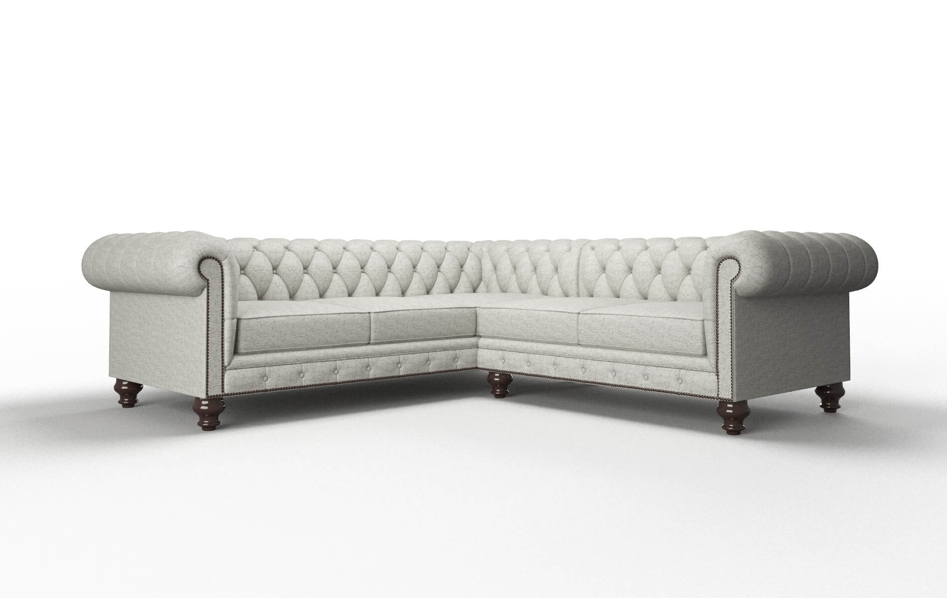 Bordeaux Prime Gravel Sectional espresso legs