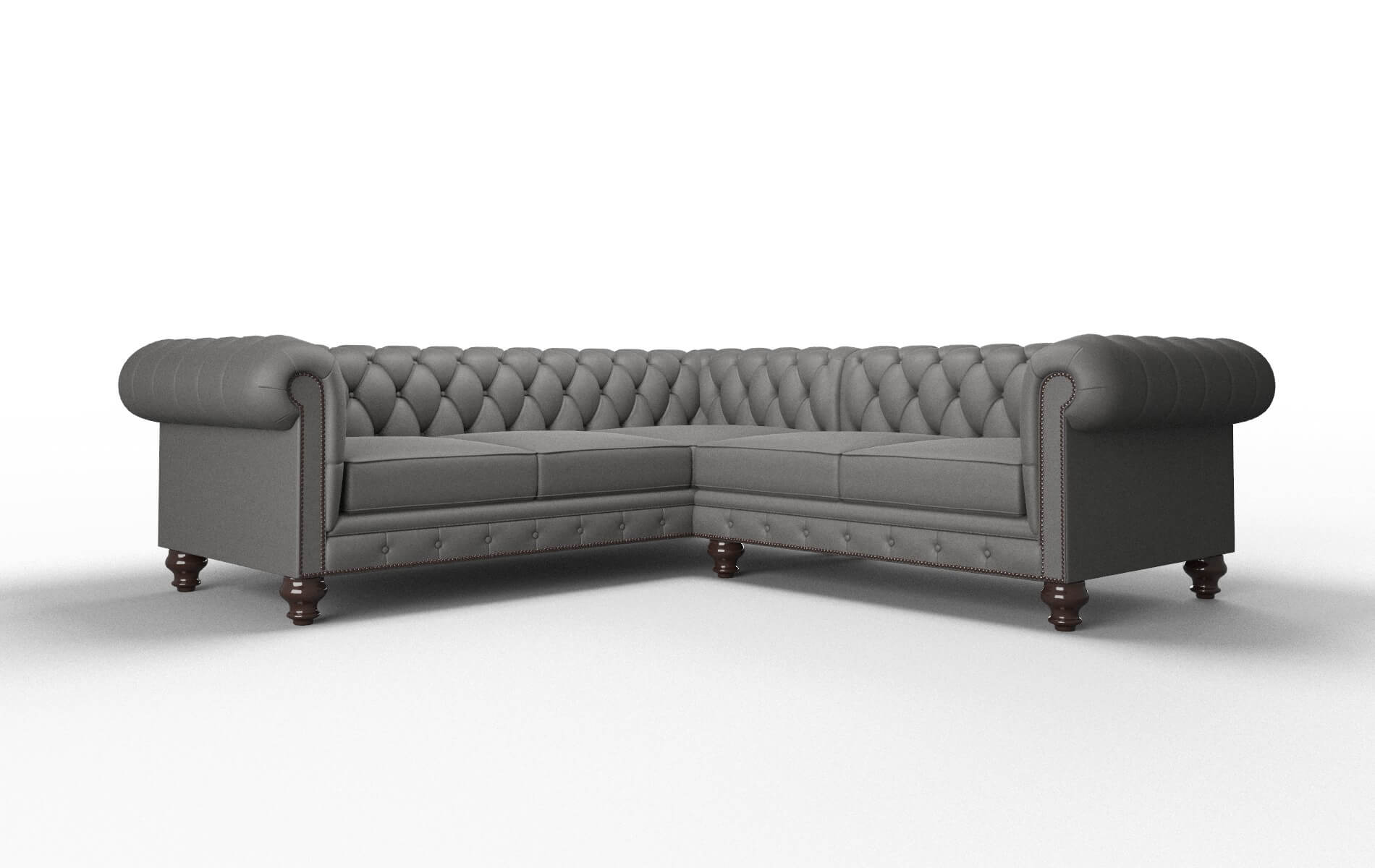 Bordeaux Rocket charcoal Sectional Espresso Legs  1