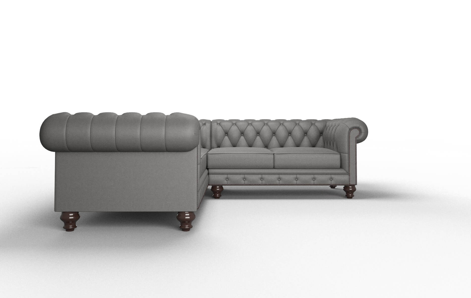 Bordeaux Rocket Charcoal Sectional espresso legs 2