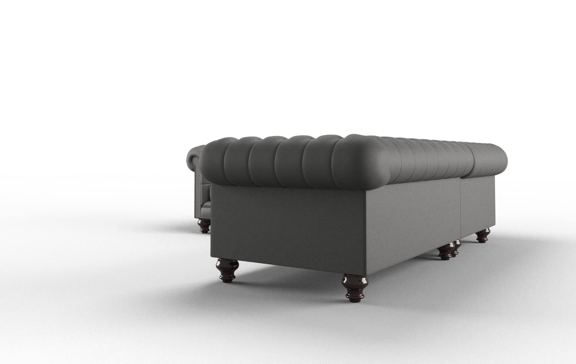Bordeaux Rocket Charcoal Sectional espresso legs 4