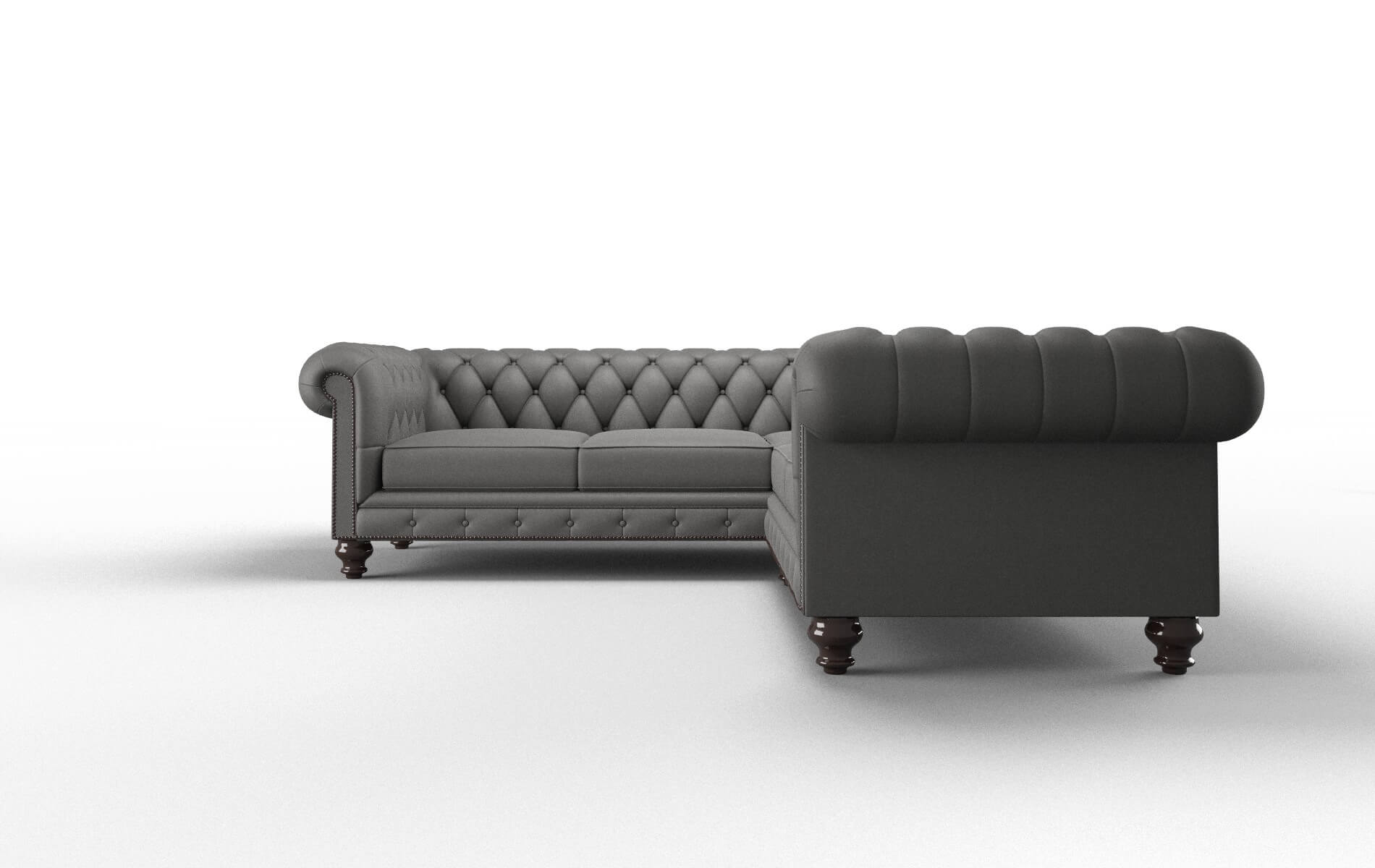 Bordeaux Rocket Charcoal Sectional espresso legs 5