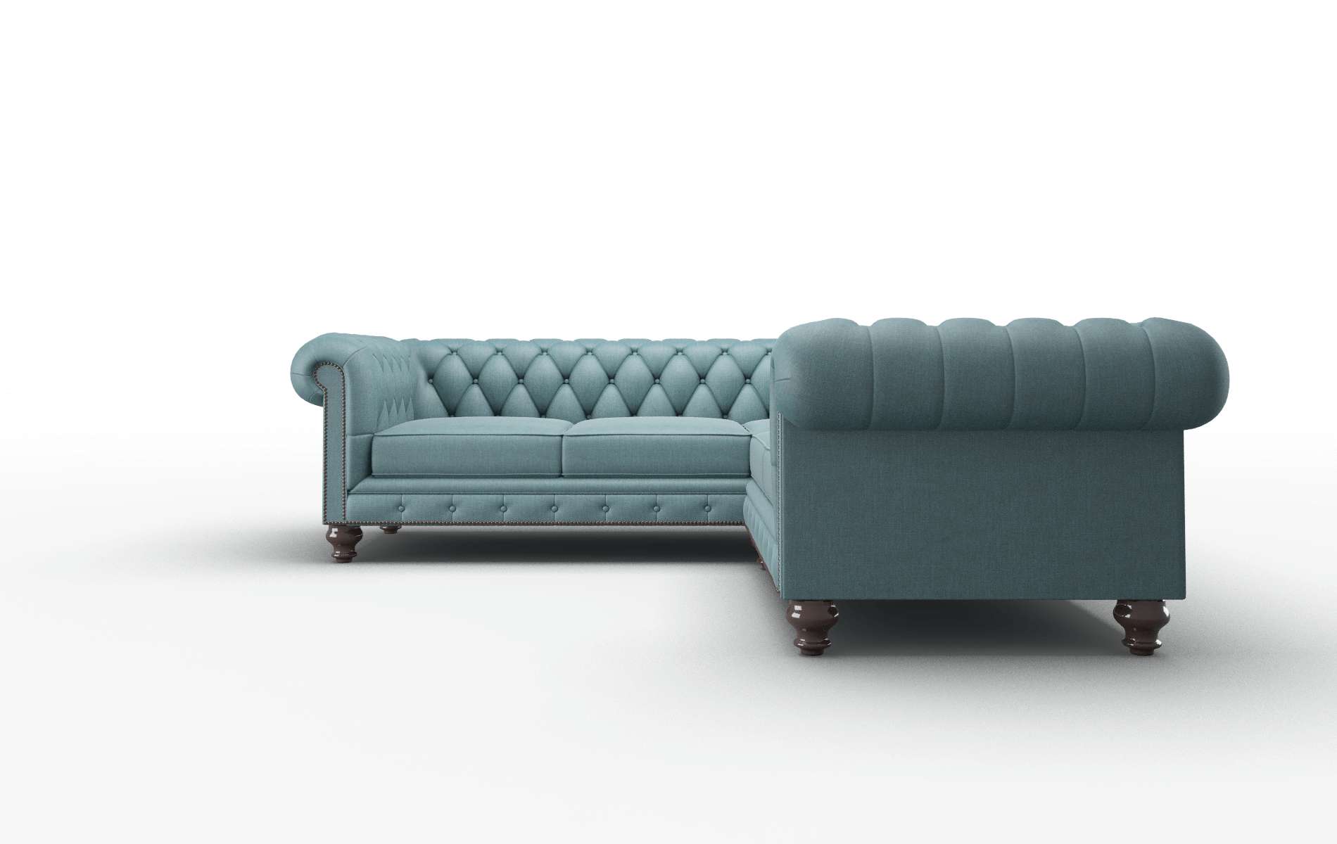 Bordeaux Rocket Peacock Sectional espresso legs 5