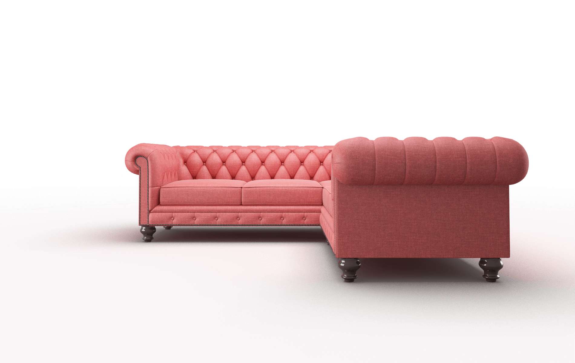 Bordeaux Royale Berry Sectional espresso legs 5